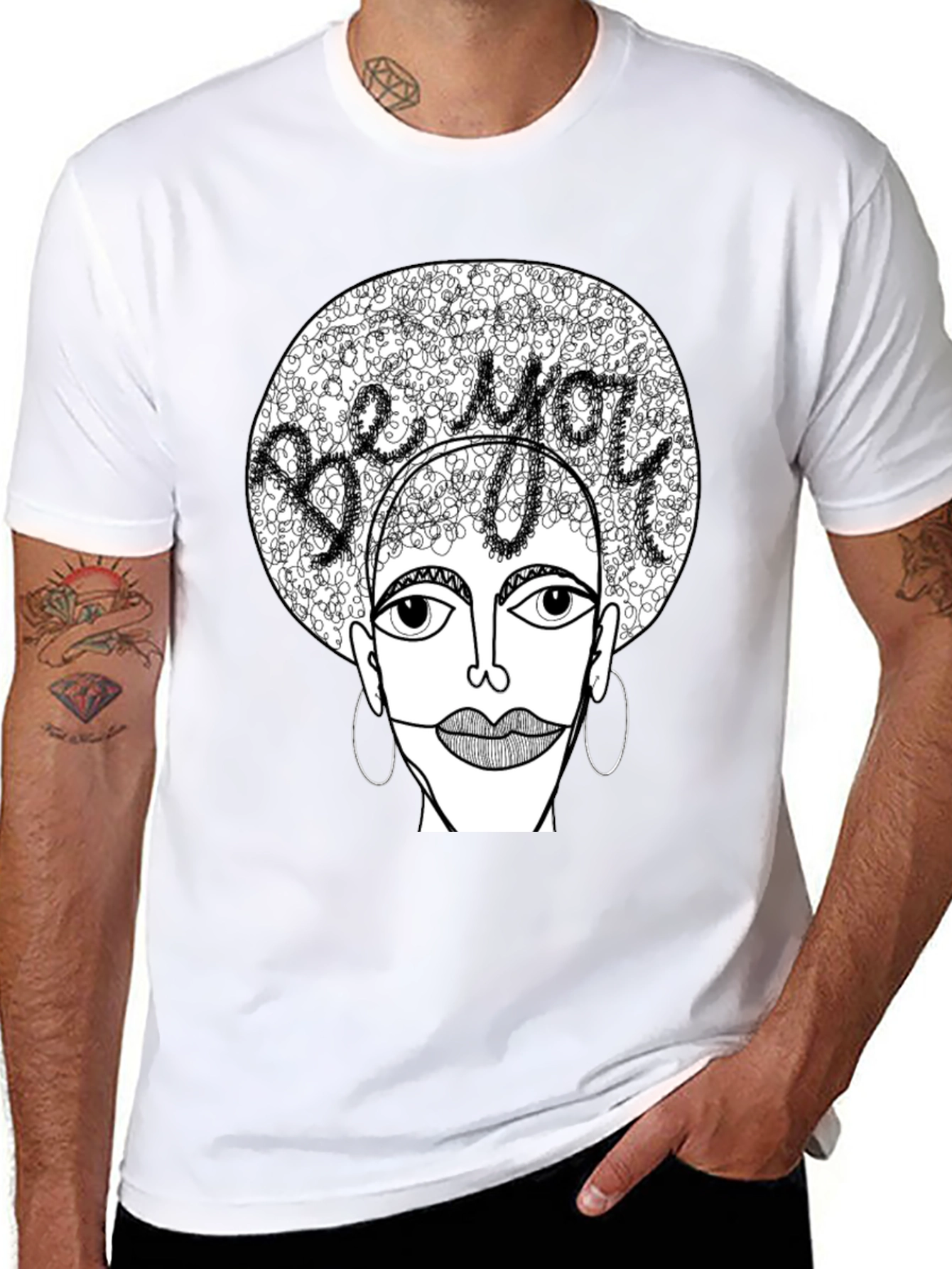 Black Be You Graphic Tee - Unique Artistic Design view 8