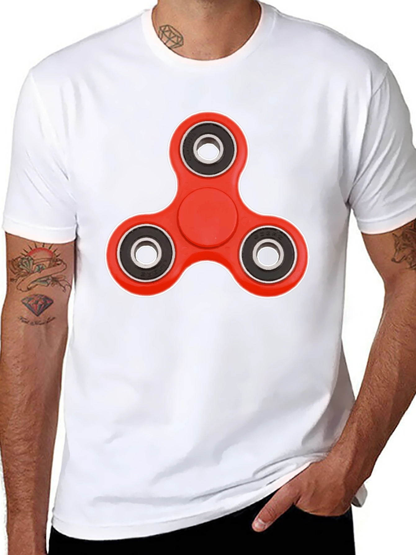 Black Fidget Spinner Graphic Tee - Trendy Casual Wear view 8