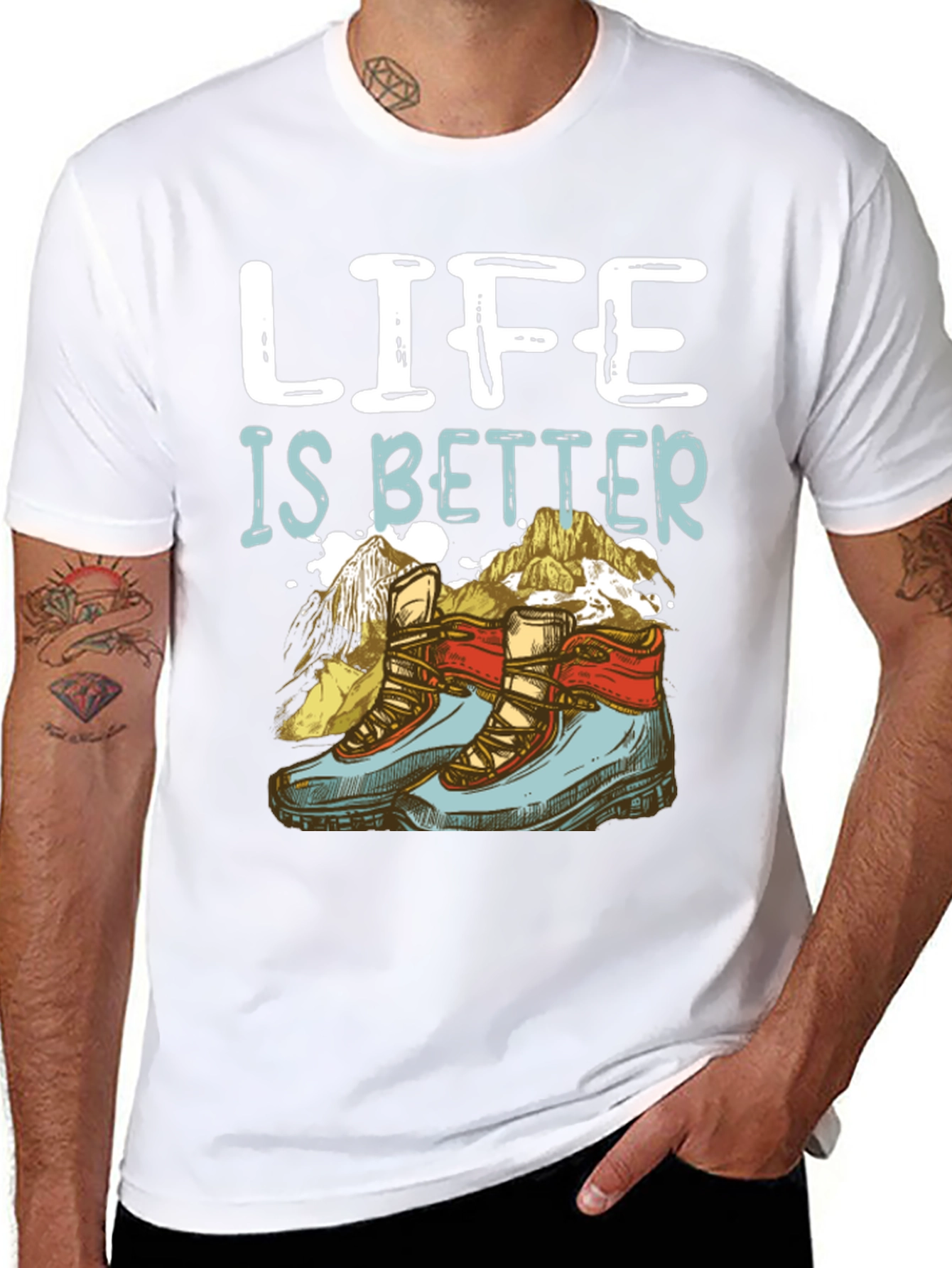Black Life Is Better Hiking T-Shirt view 8