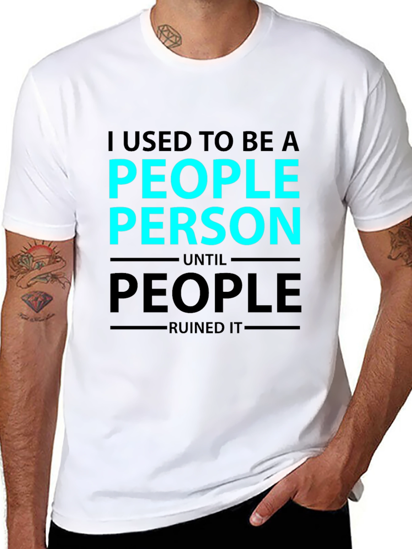 Black I Used To Be a People Person Graphic T-Shirt view 8