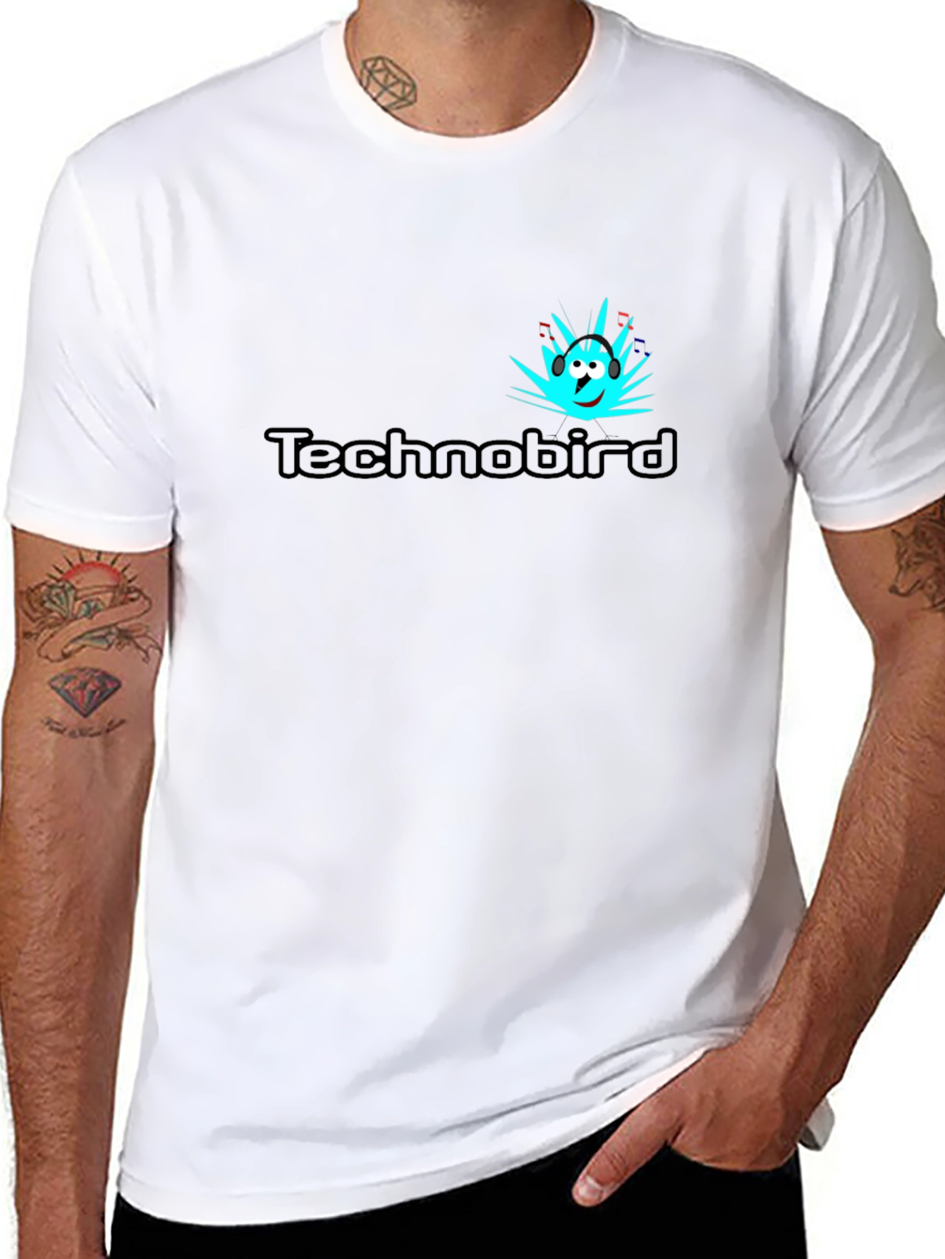 Black Technobird Graphic Tee - Stylish Black Cotton T-Shirt view 8