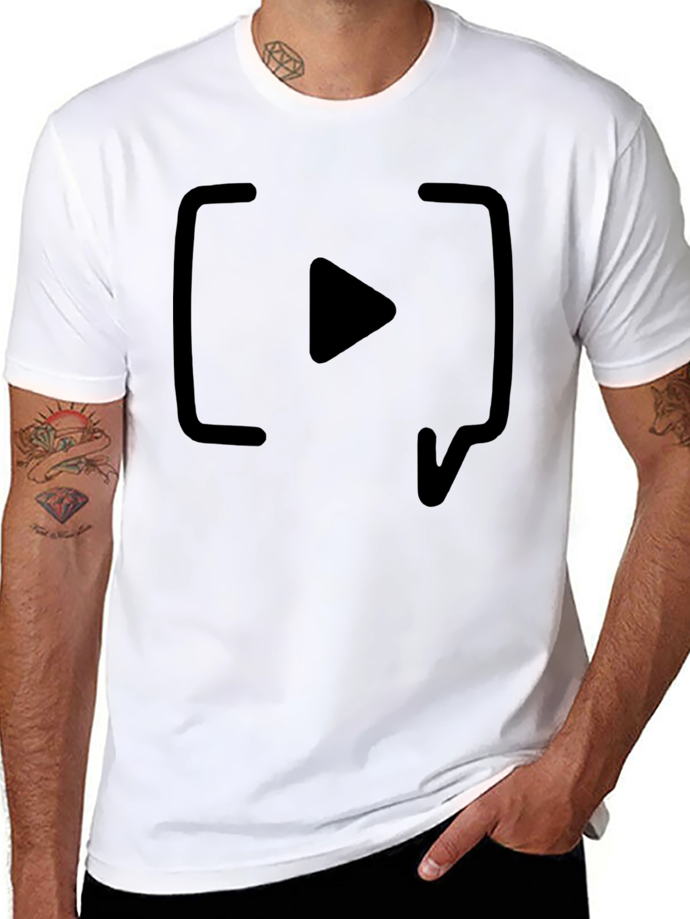 Black Play Icon Black T-Shirt - Stylish & Comfortable view 8
