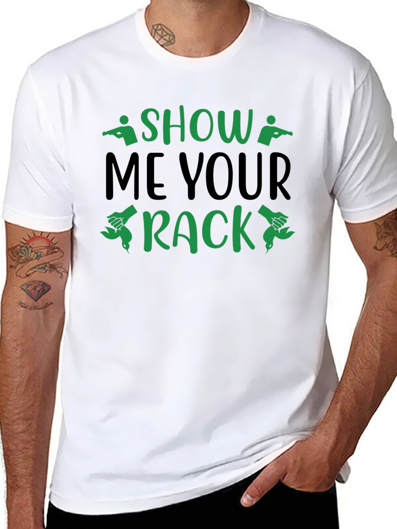 Black Show Me Your Rack Hunting T-Shirt view 8
