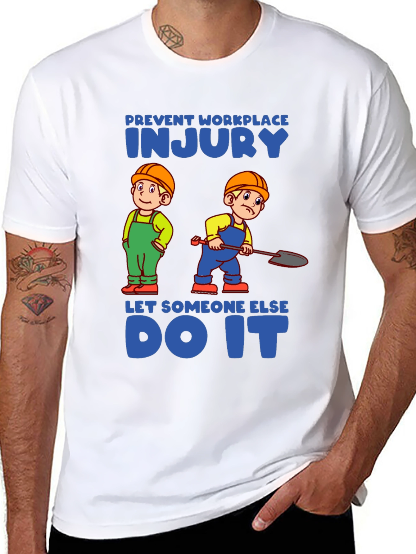 Black Prevent Workplace Injury T-Shirt view 8