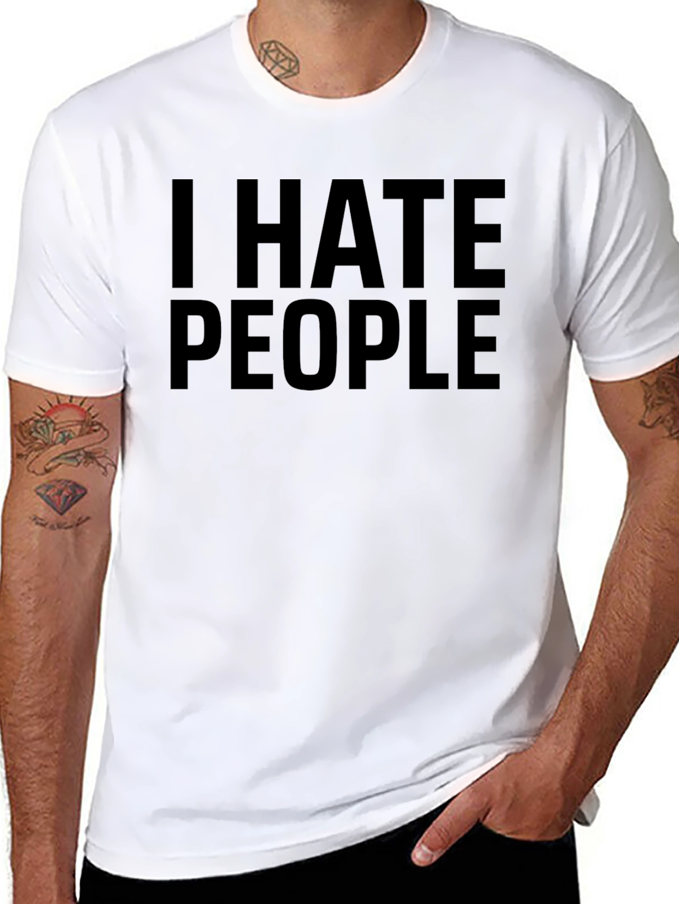 Black I Hate People T-Shirt - Sarcastic Humor Tee view 8