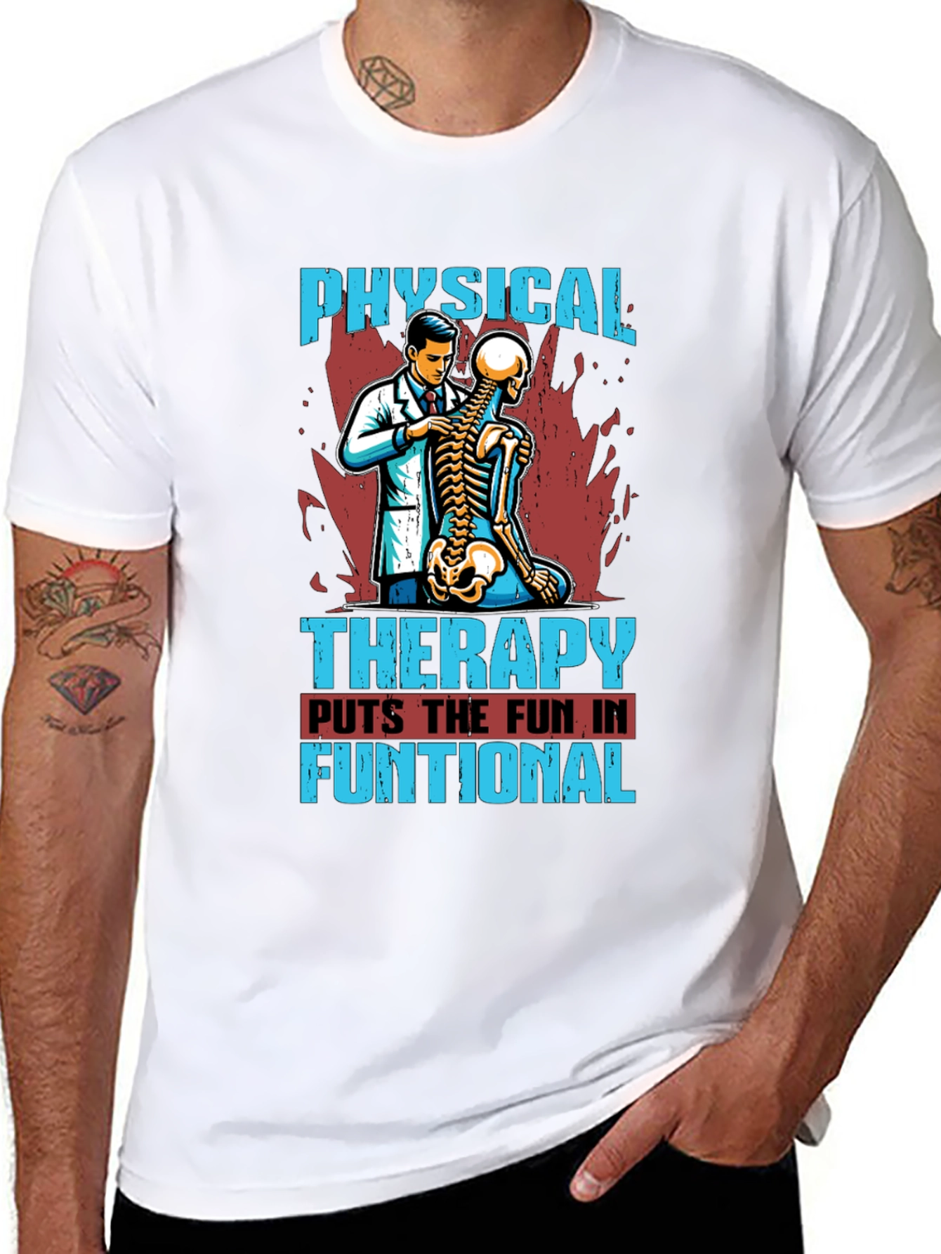 Black Physical Therapy Fun T-Shirt view 8