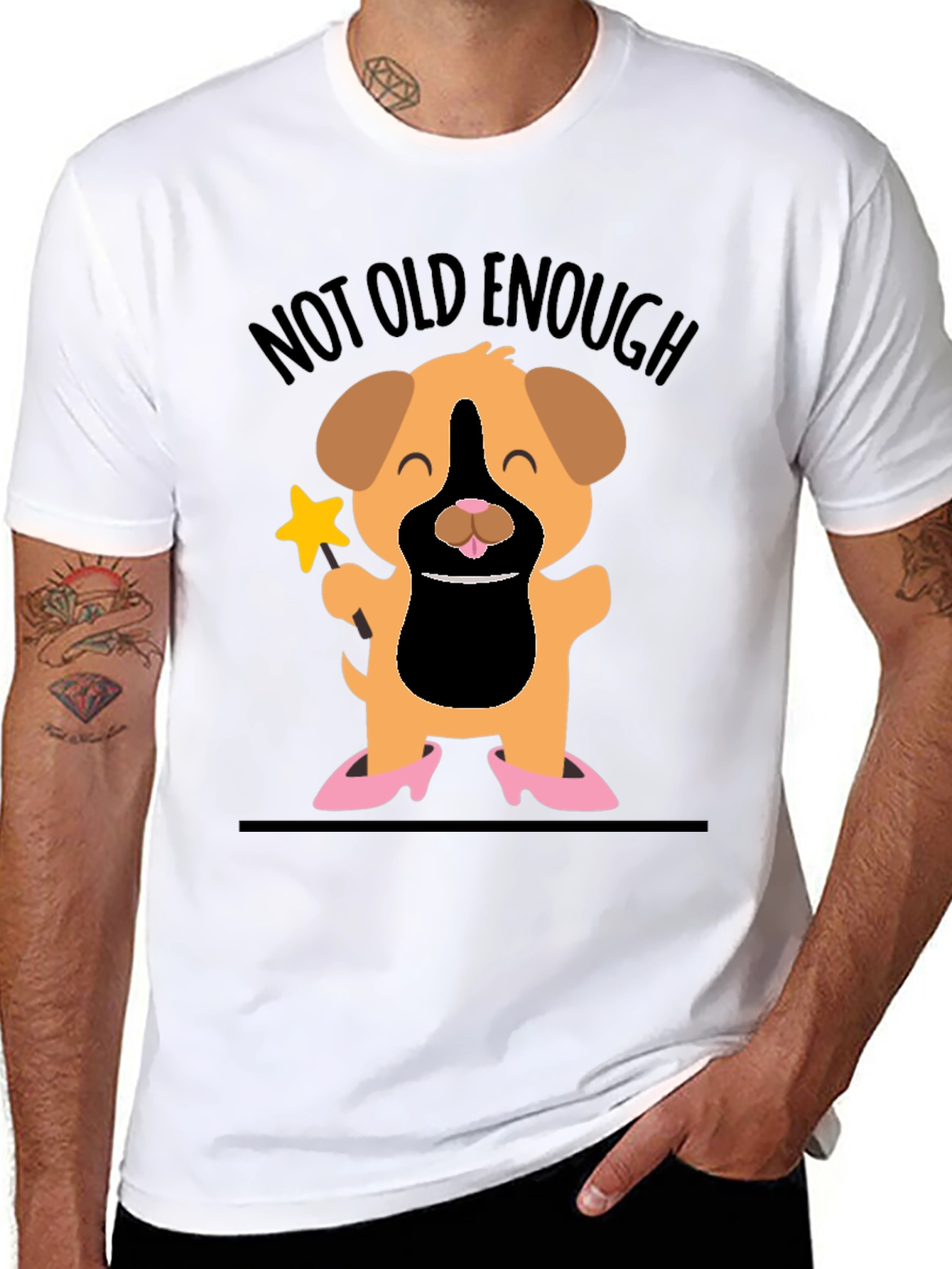 Black Not Old Enough Graphic Tee view 8