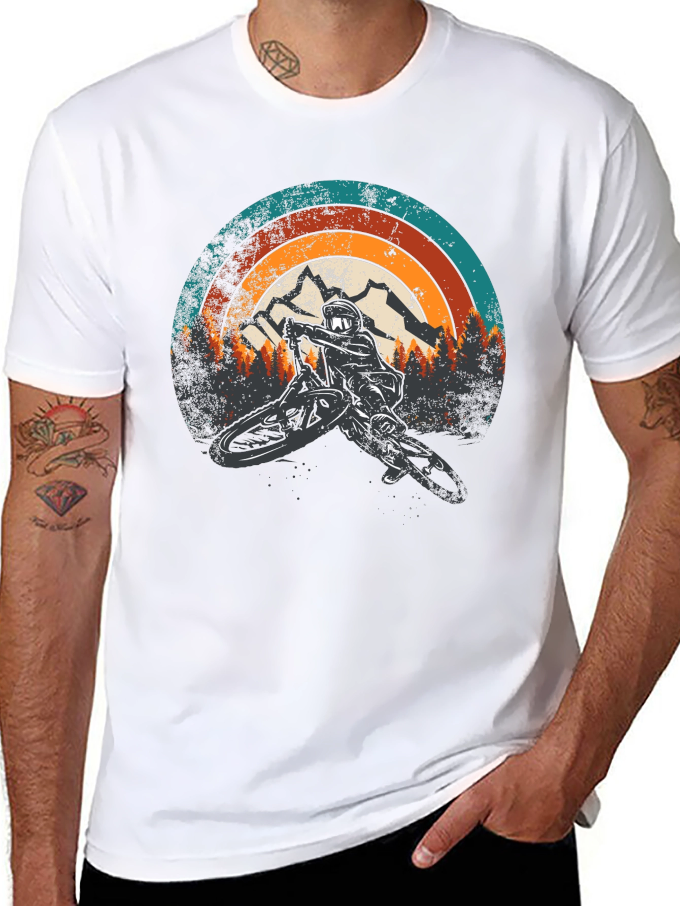 Black Mountain Biker Retro Graphic Tee view 8