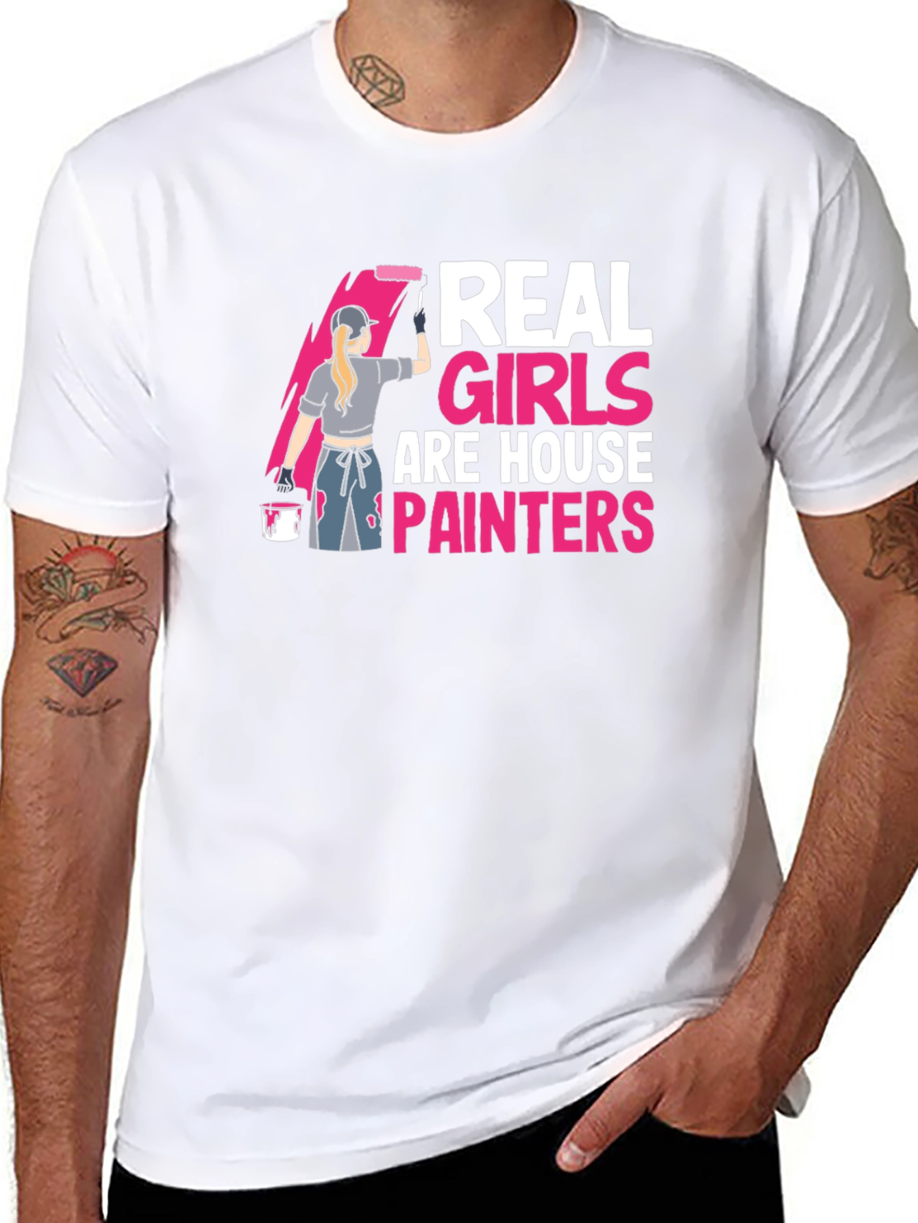Black Real Girls are House Painters T-Shirt view 8