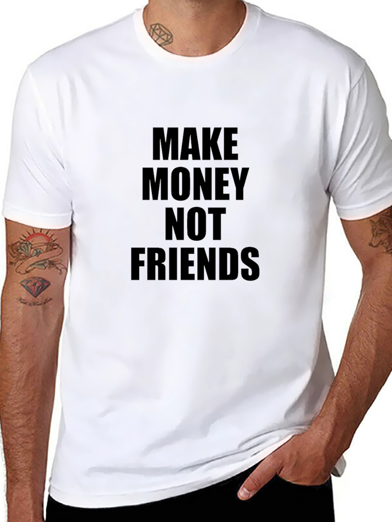 Black Make Money Not Friends T-Shirt view 8