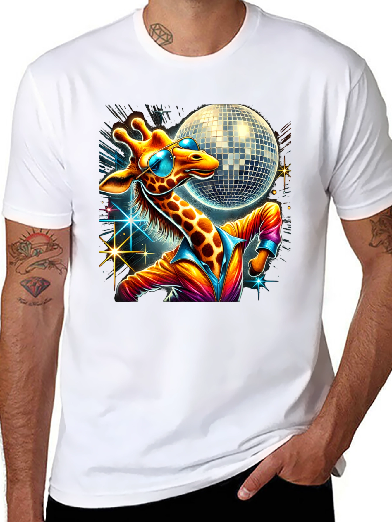 Black Disco Giraffe T-Shirt view 8