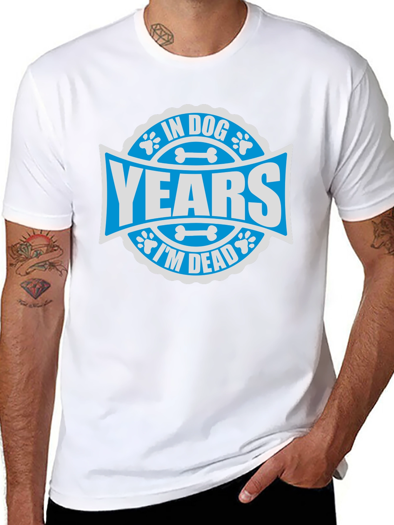 Black In Dog Years I'm Dead T-Shirt - Funny Graphic Tee view 8
