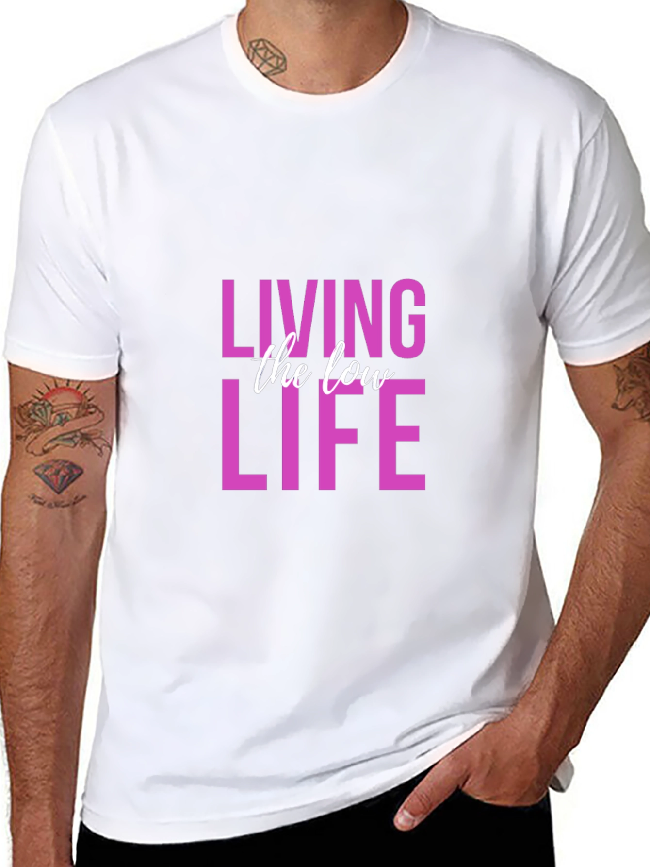 Black Living the Low Life Graphic Tee - Black view 8