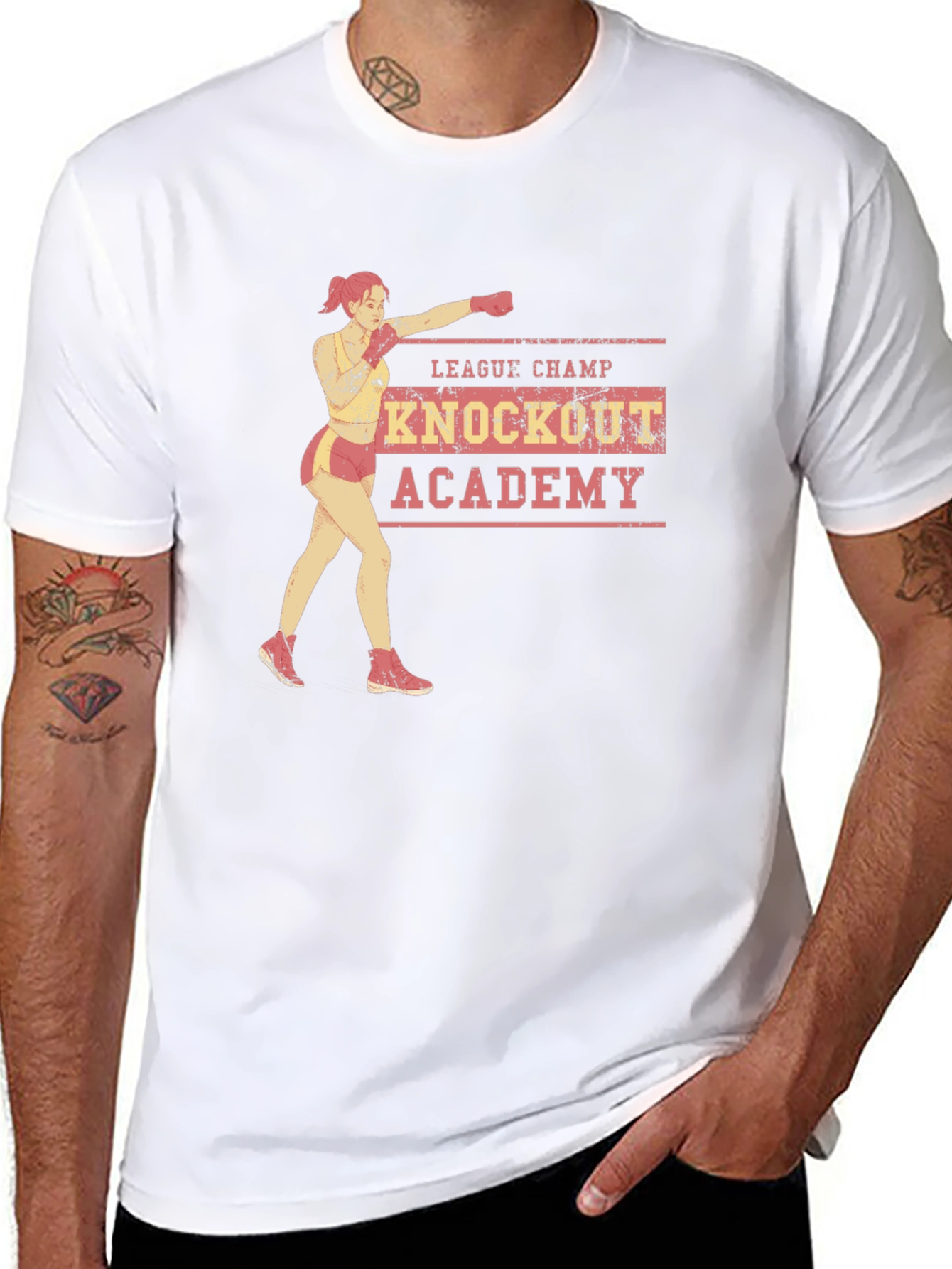 Black Knockout Academy T-Shirt - League Champ Boxer view 8