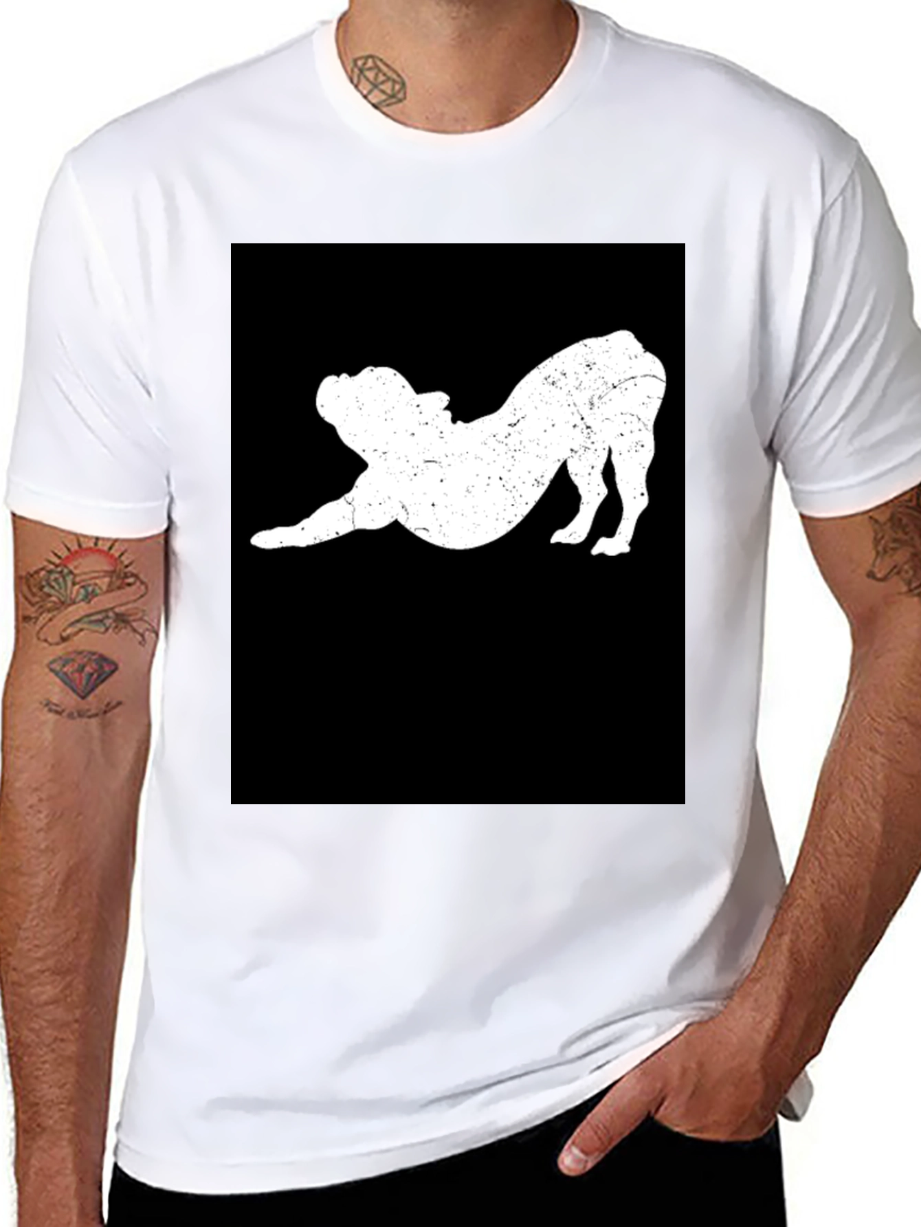 Black Bulldog Stretch Black T-Shirt - Comfort Fit view 8