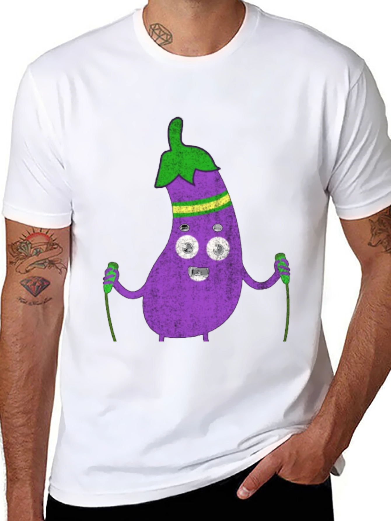 Eggplant Skiing T-Shirt - Funny Graphic Tee - 8