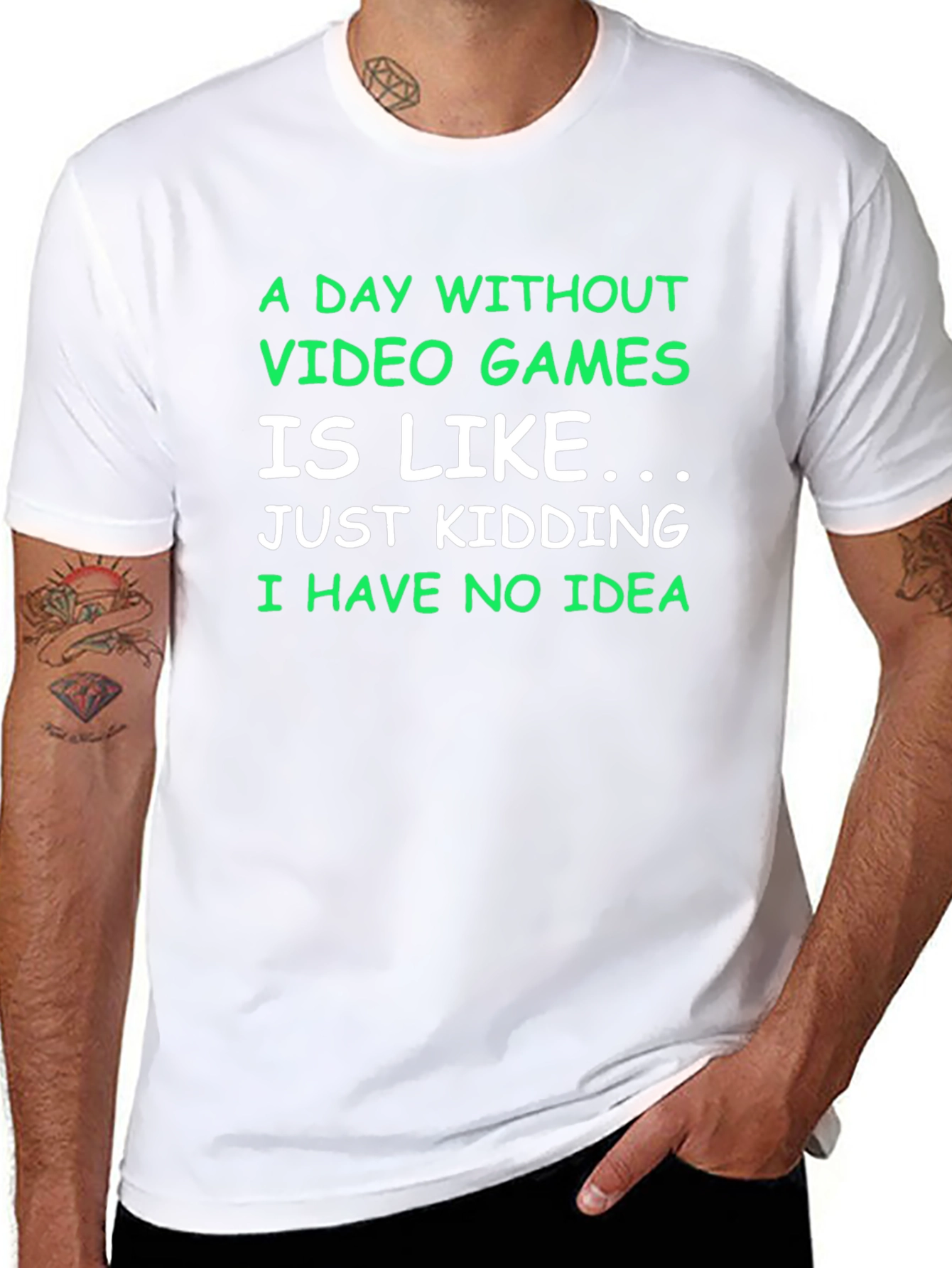 Black Funny Gamer T-Shirt - A Day Without Video Games view 8