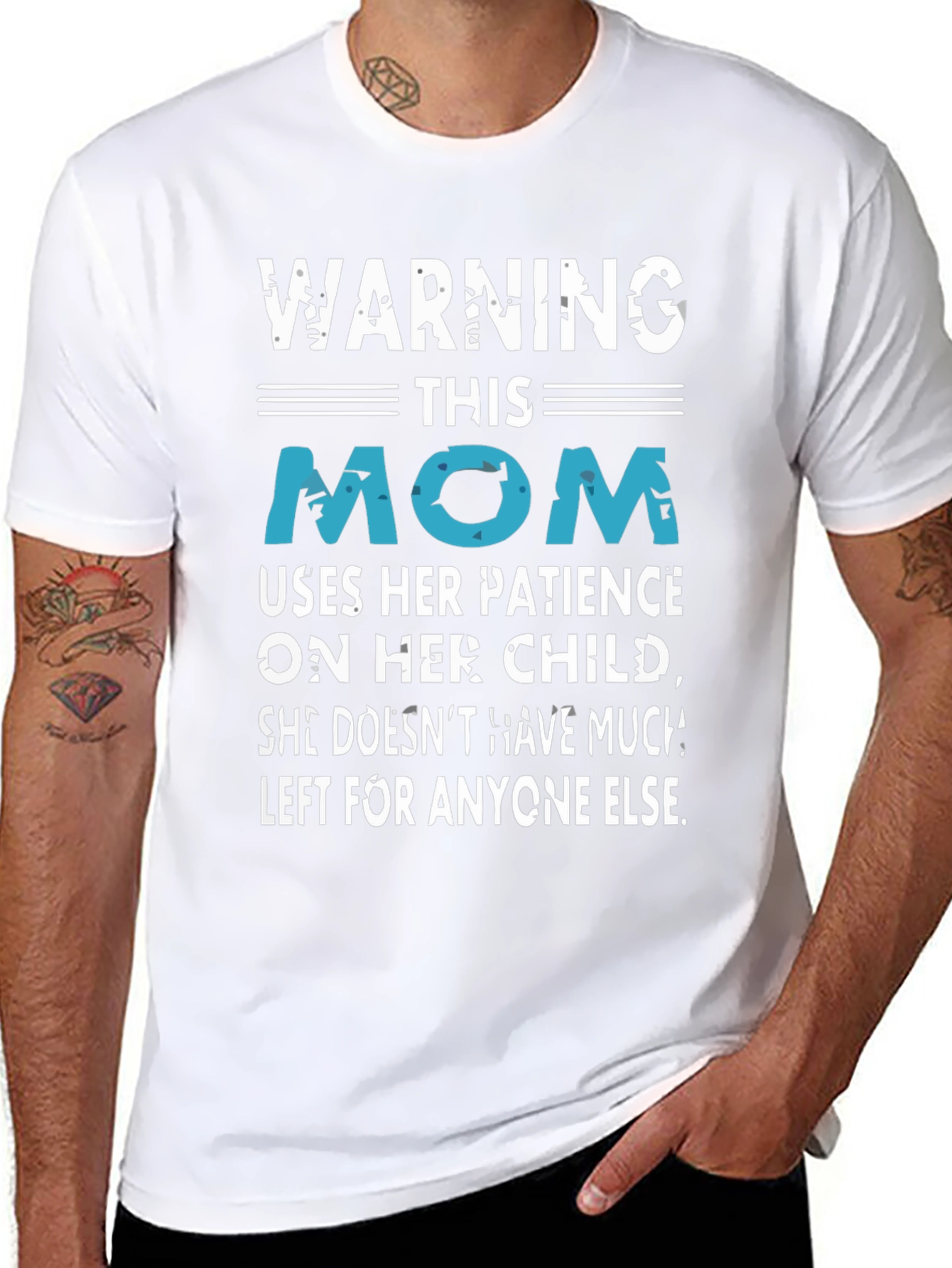 Black Warning This Mom T-Shirt Funny Mother's Day Tee view 8