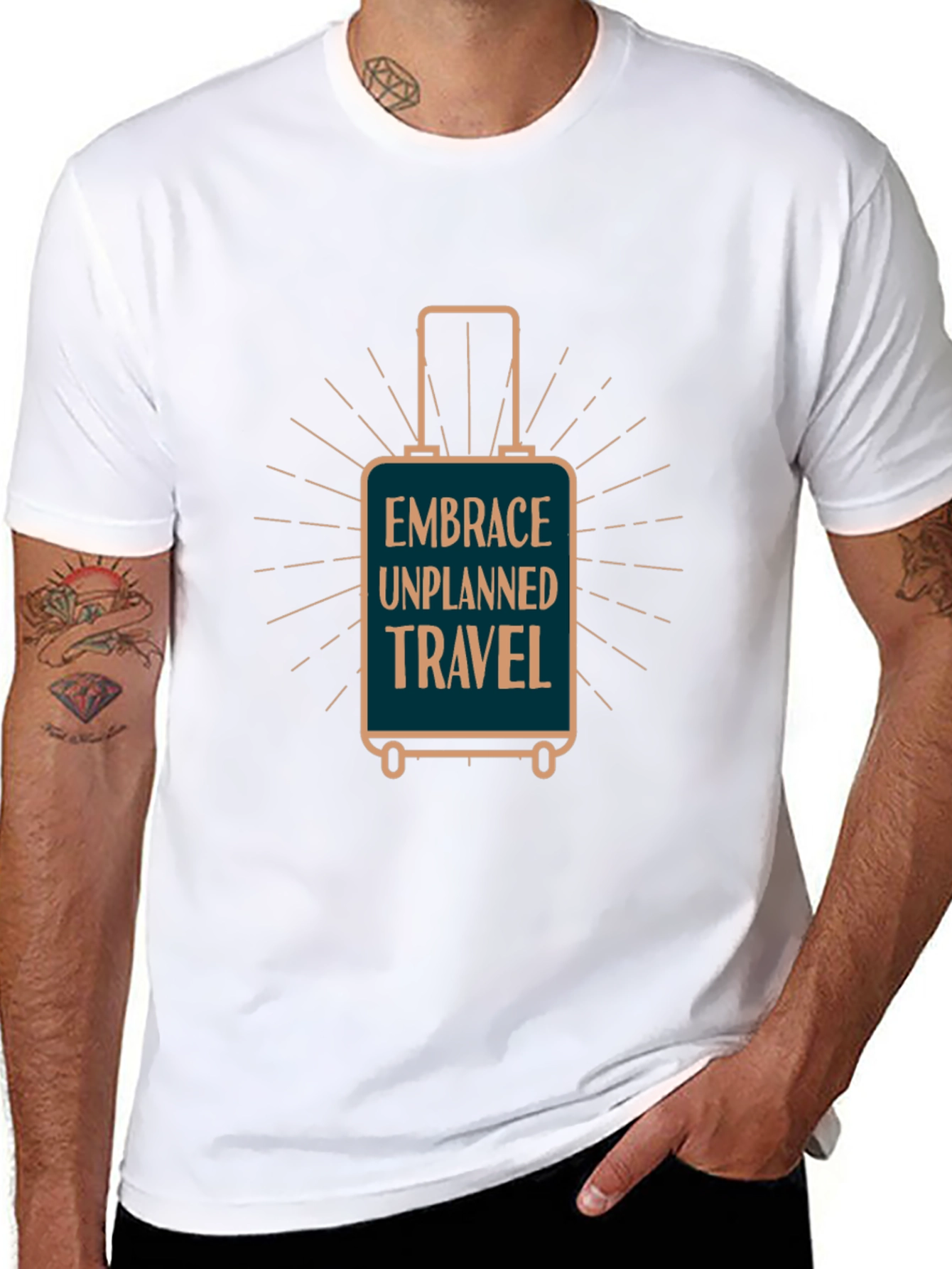 Black Embrace Unplanned Travel Graphic T-Shirt view 8