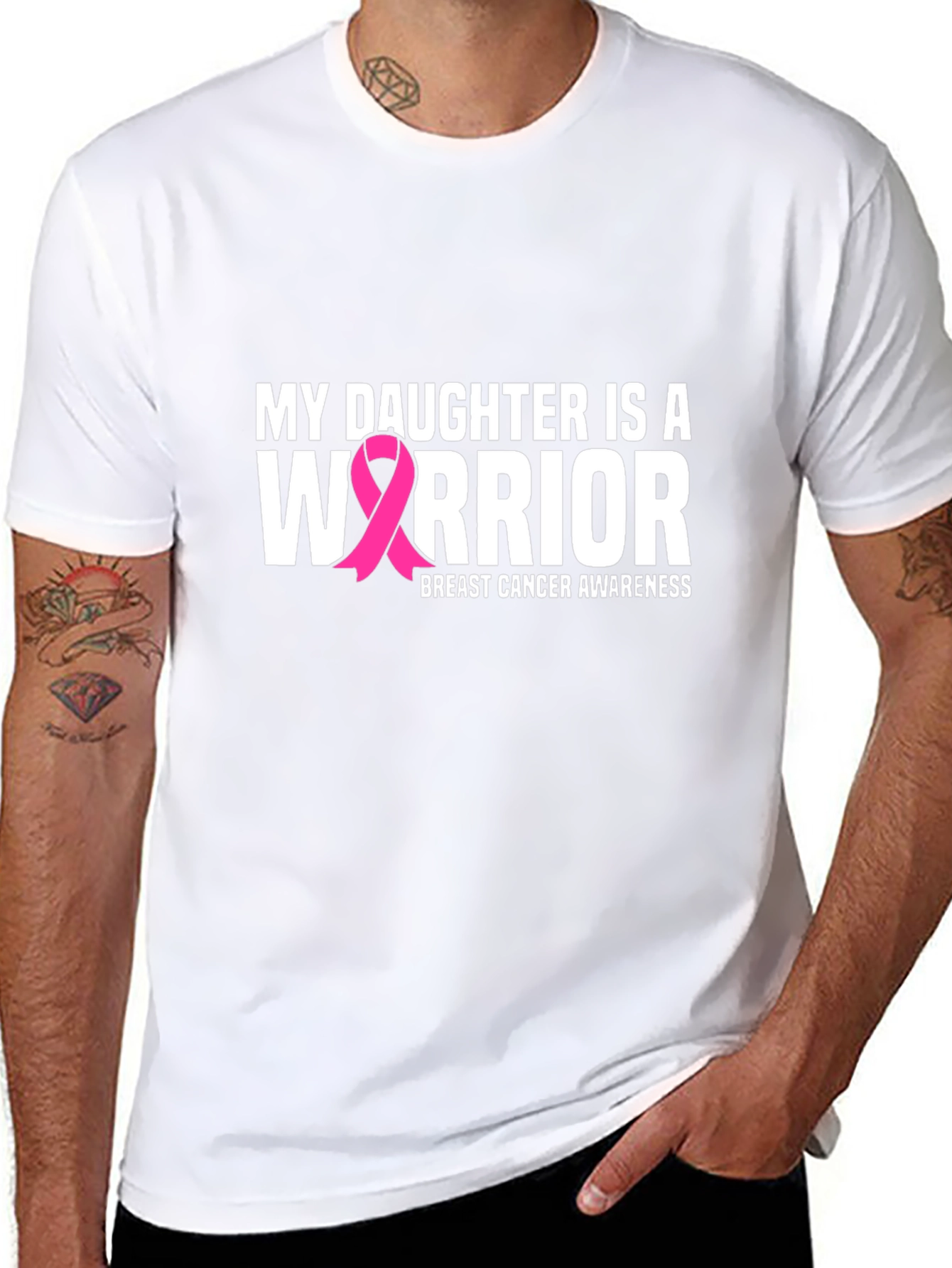 Black Breast Cancer Awareness Warrior T-Shirt view 8