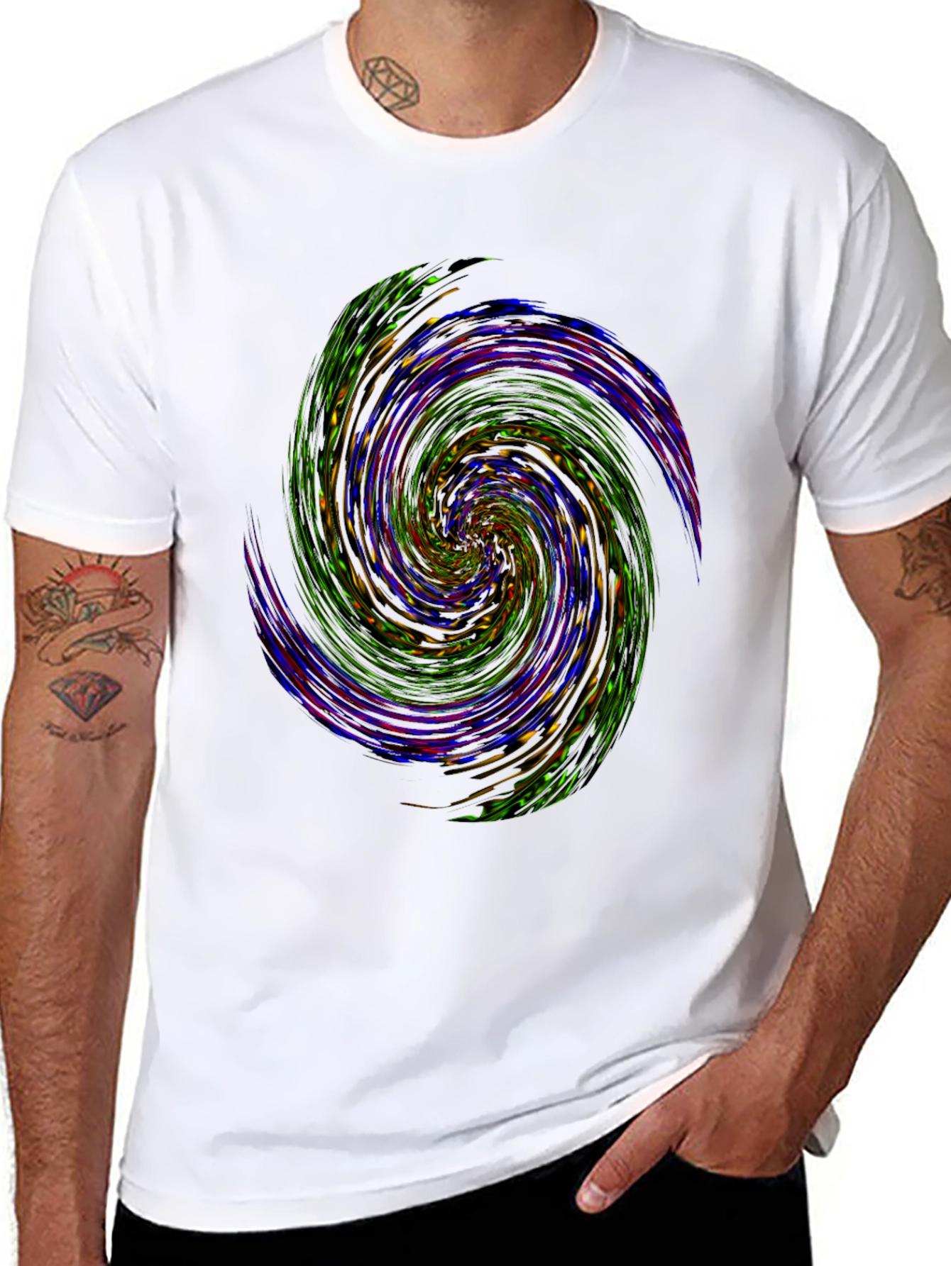 Vortex Spin Graphic Tee - Black Cotton Comfort - 8
