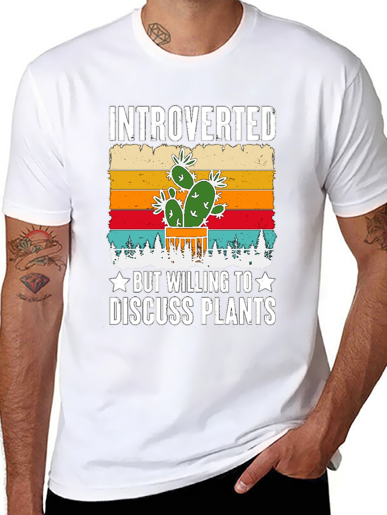 Black Introverted Plant Lover Graphic T-Shirt view 8