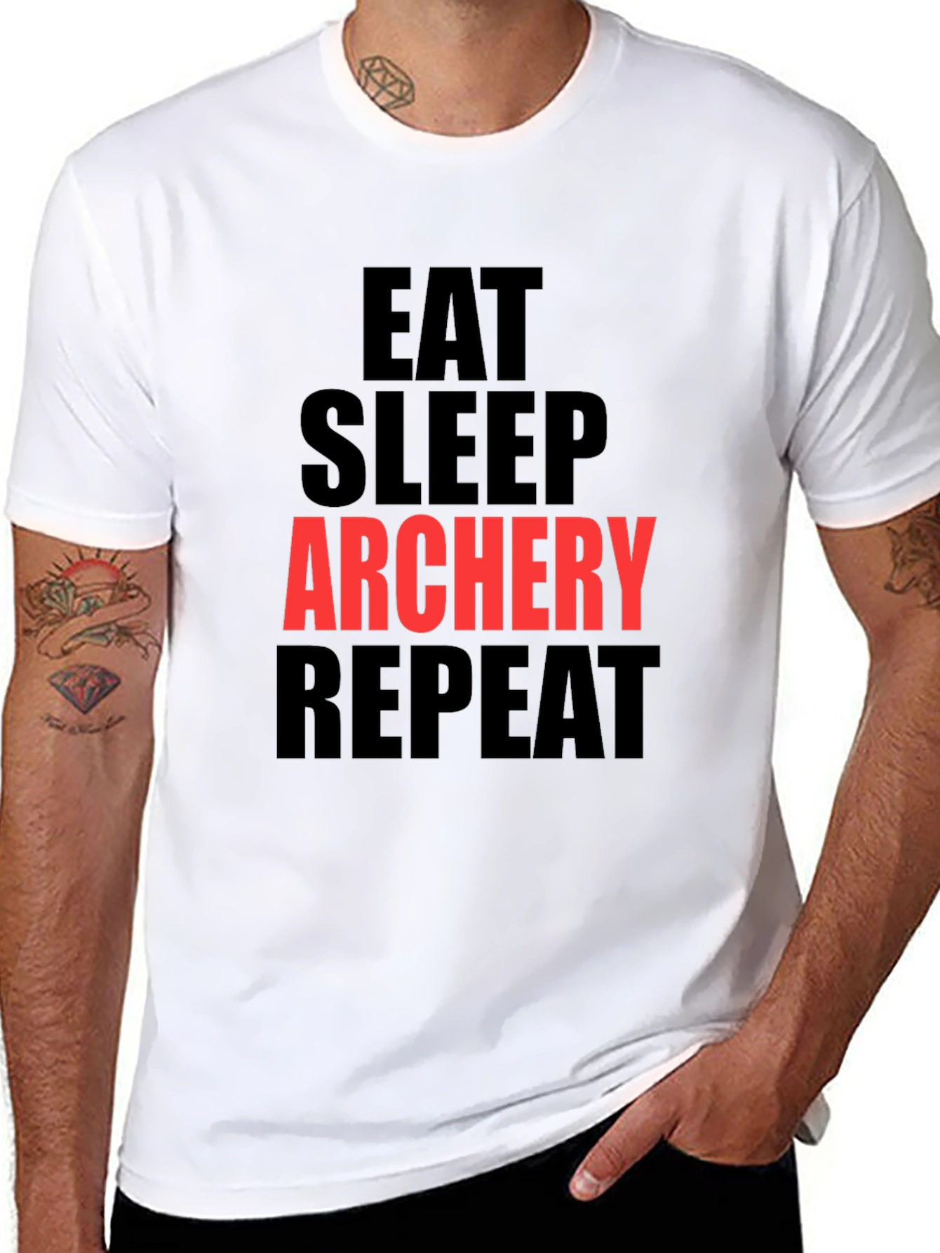 Eat Sleep Archery Repeat Black T-Shirt - 8