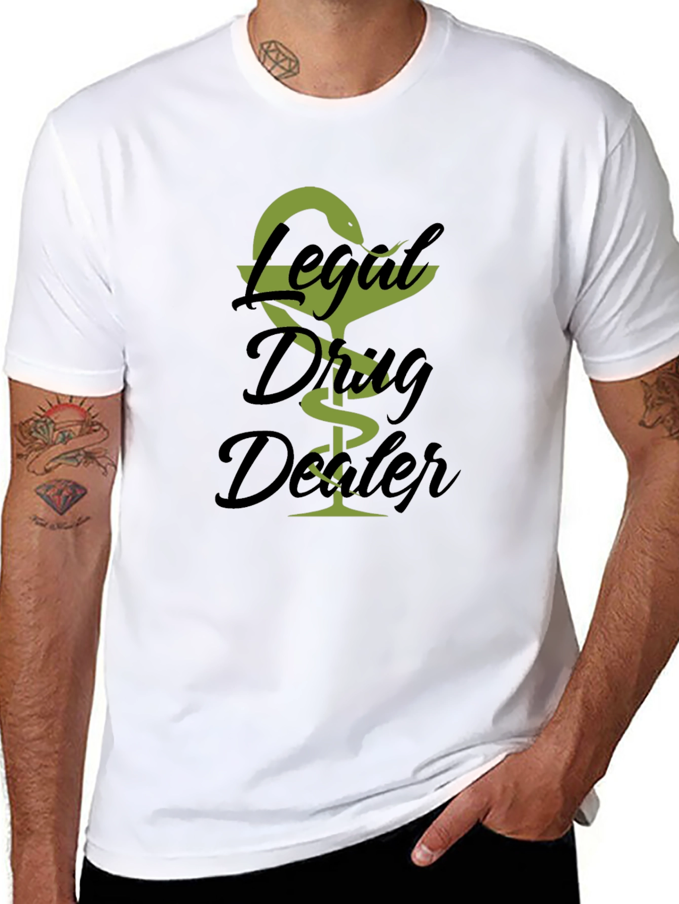 Black Legal Drug Dealer T-Shirt - Novelty Graphic Tee view 8