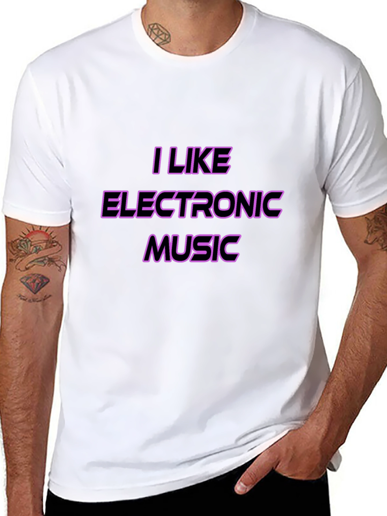 Black I Like Electronic Music Black T-Shirt view 8