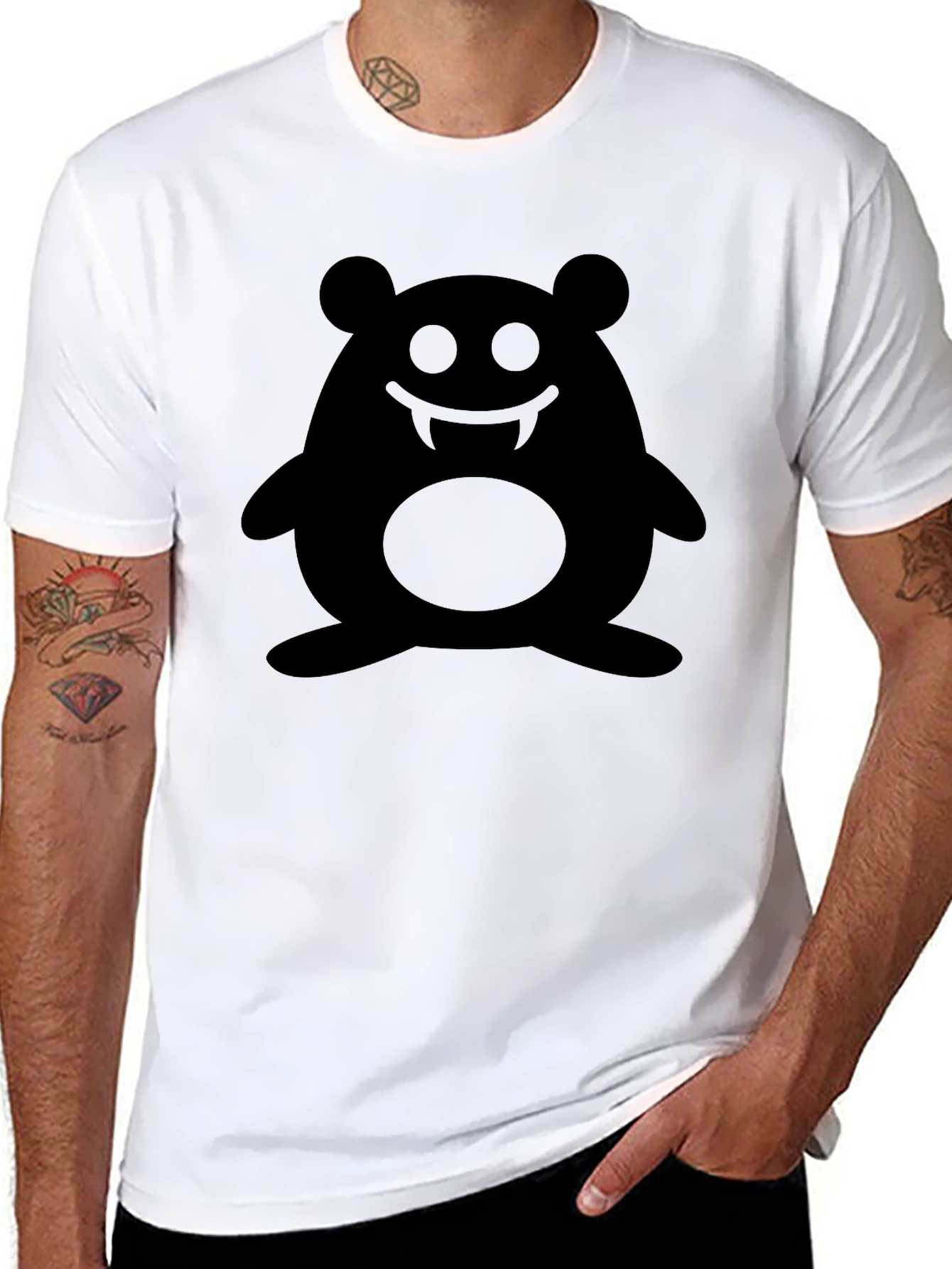 Black Vampire Hamster Graphic Tee - Black T-Shirt view 8