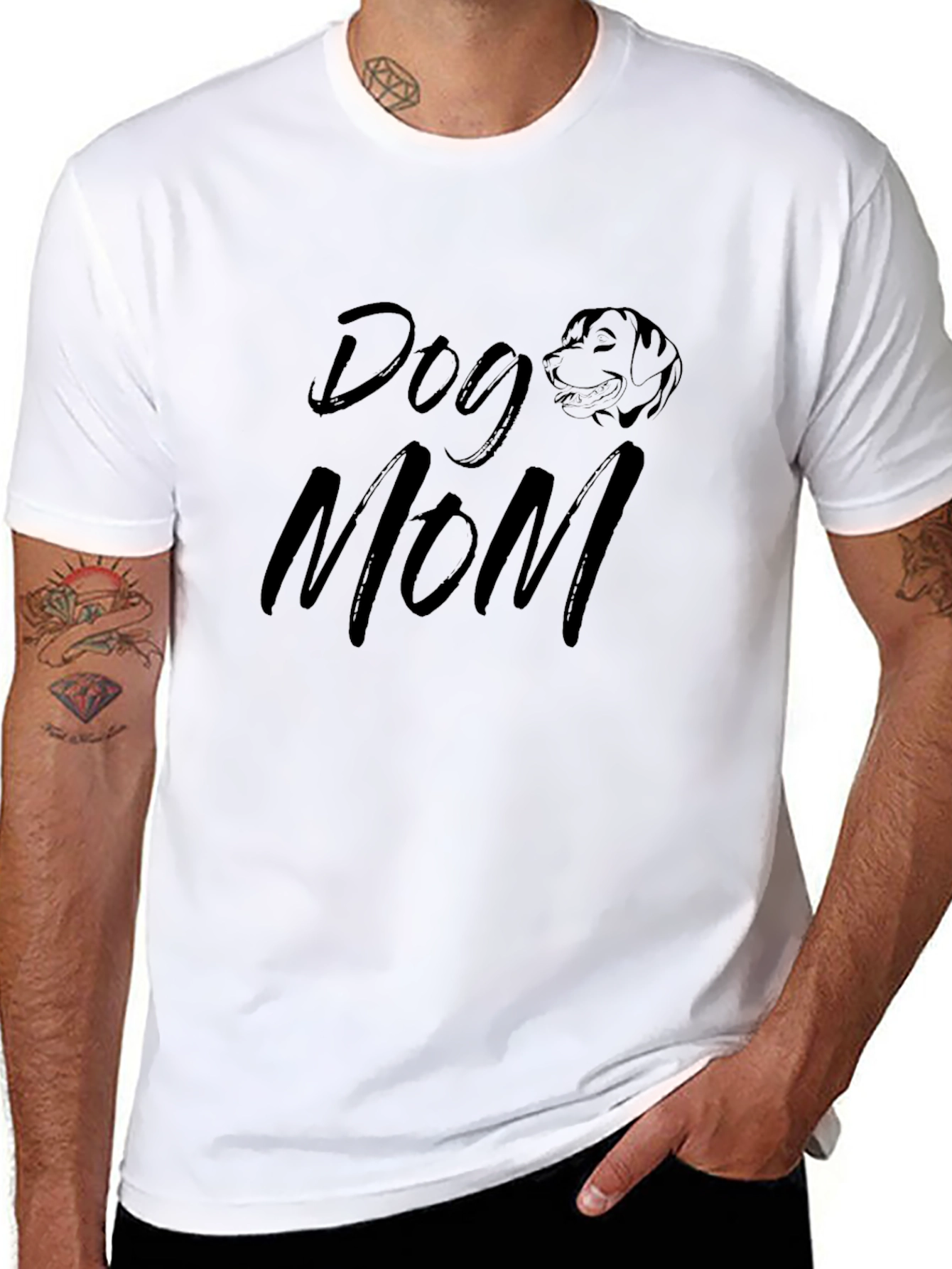 Black Dog Mom T-Shirt - Black Graphic Tee view 8