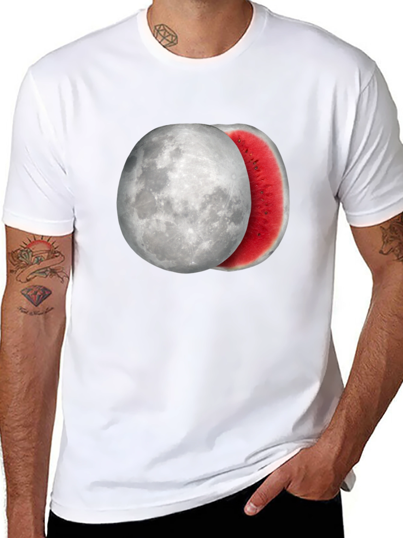 Black Moon Watermelon Graphic Tee - Cool Summer Style view 8