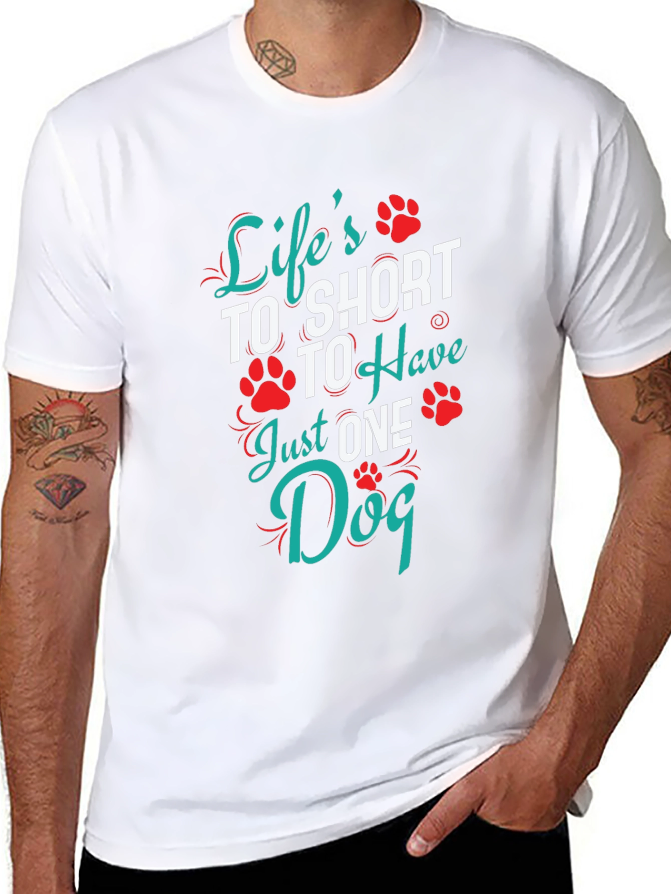 Black Life's Too Short Dog Lover Graphic Tee view 8