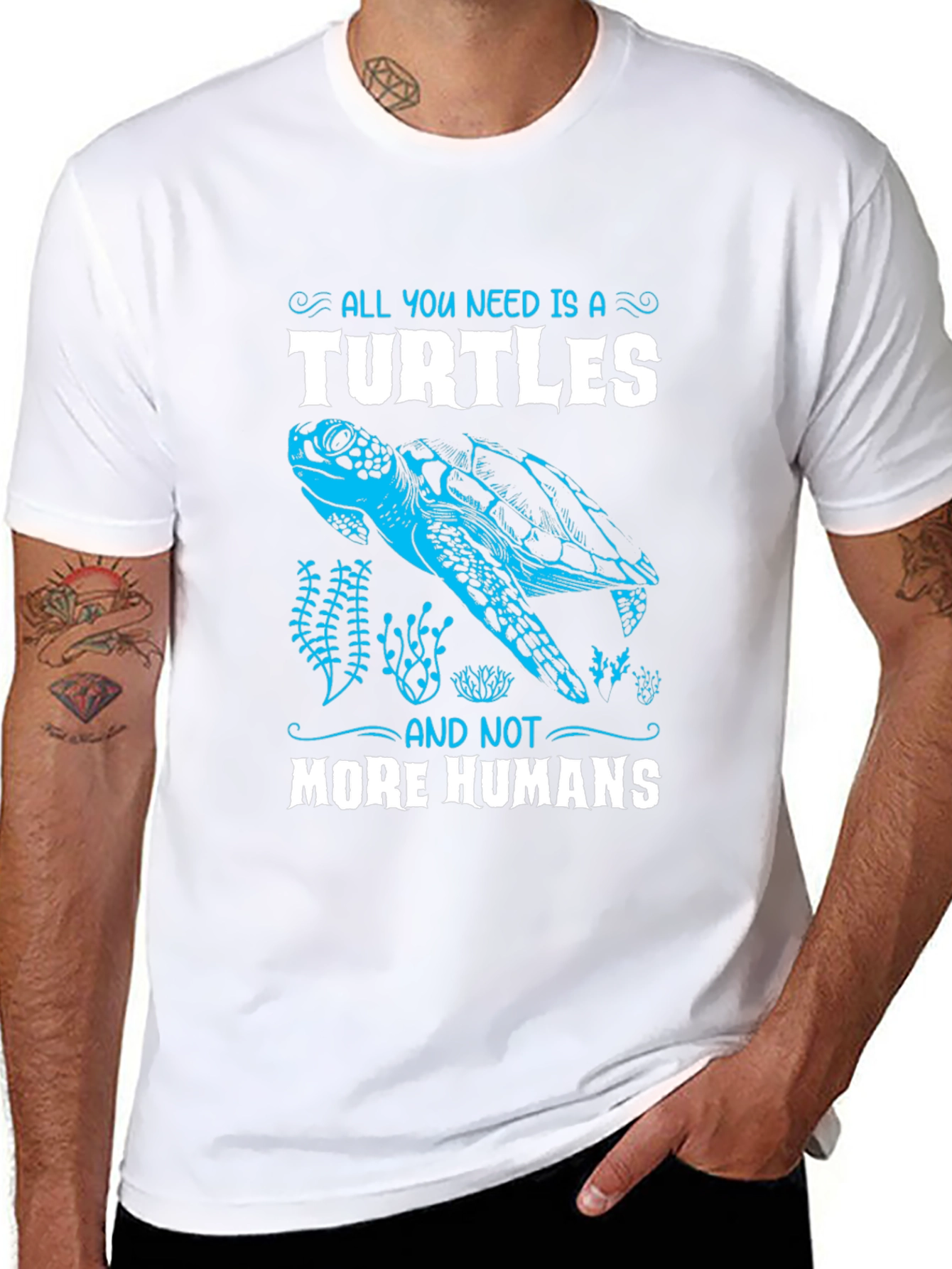 Black Turtles & No More Humans Graphic Tee view 8
