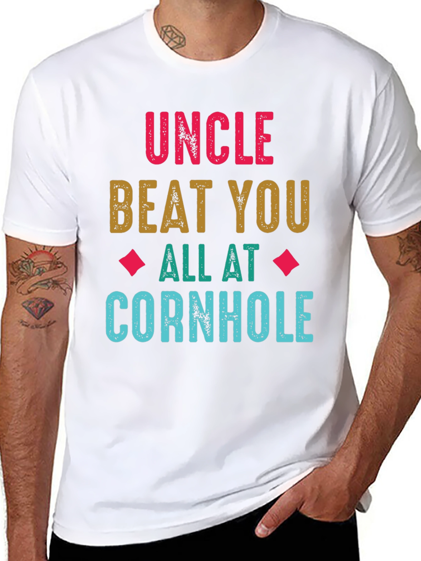 Black Uncle Cornhole T-Shirt - Funny Family Game Day Tee view 8