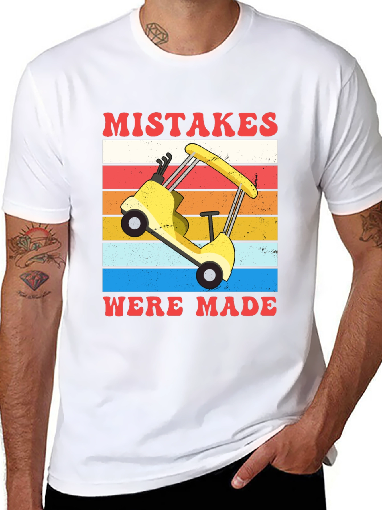 Black Mistakes Were Made Golfing Tee view 8