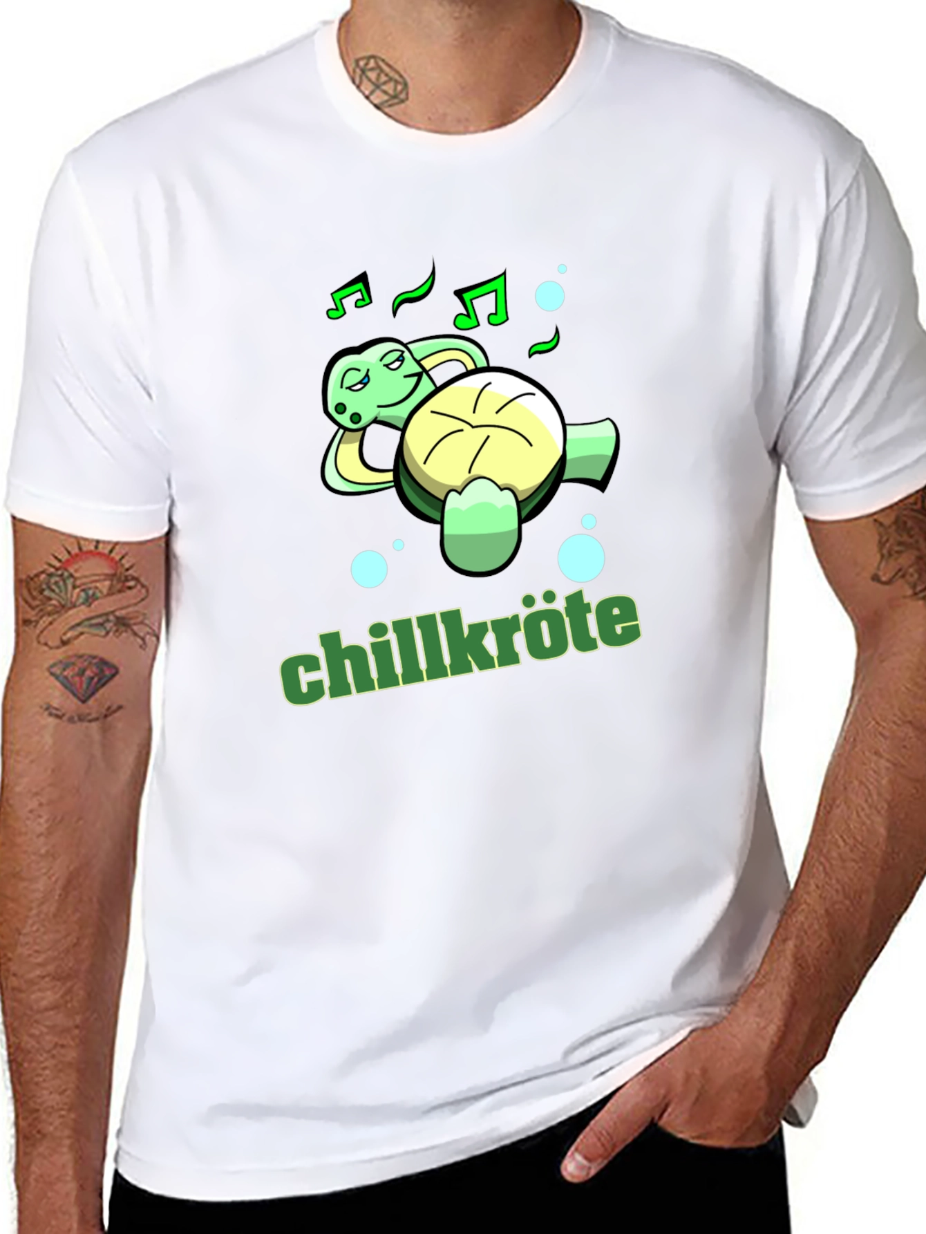 Black Chillkröte Turtle T-Shirt Relaxed Music Lover Tee view 8