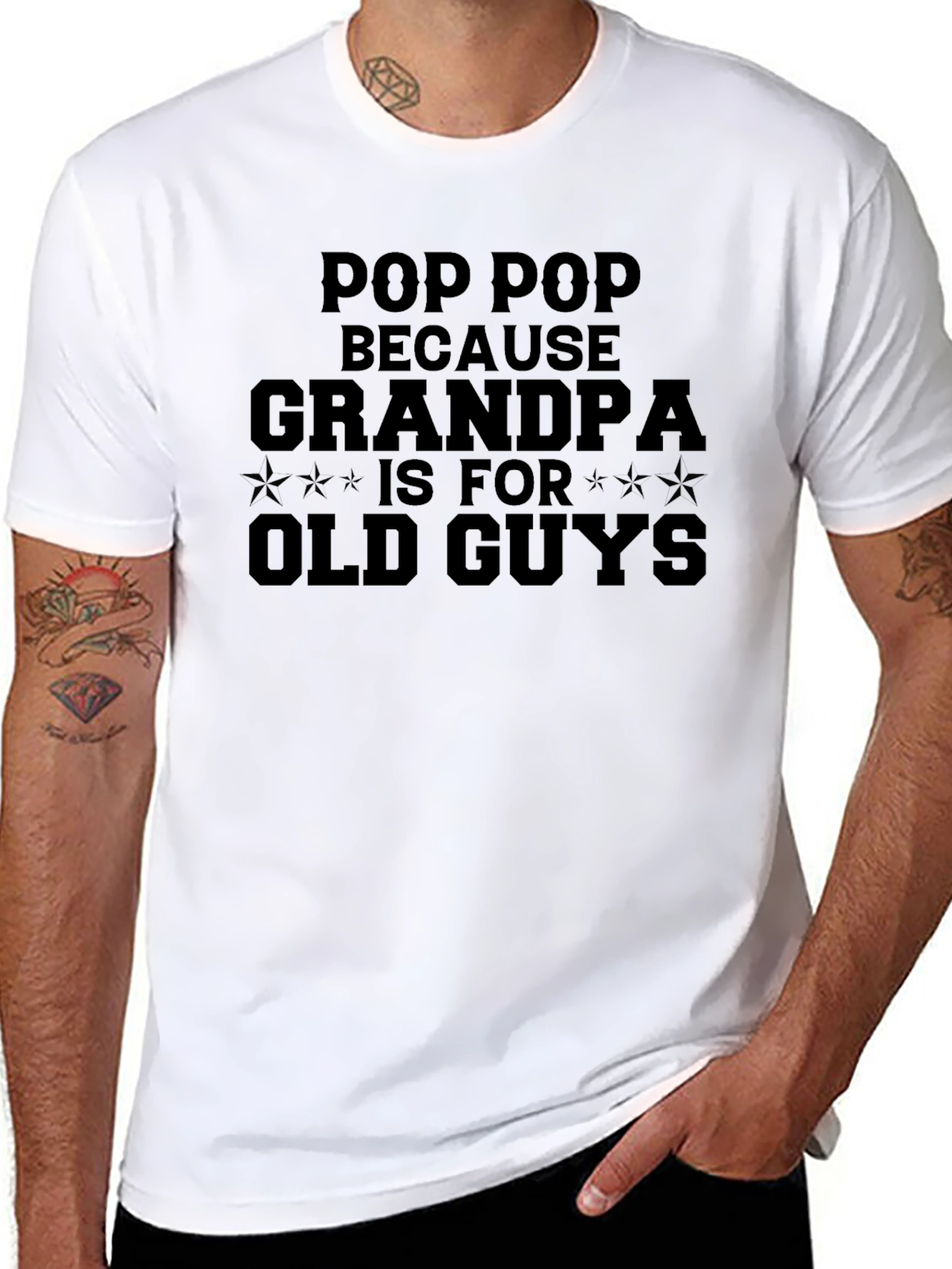 Black Pop Pop - Because Grandpa Is For Old Guys T-Shirt view 8