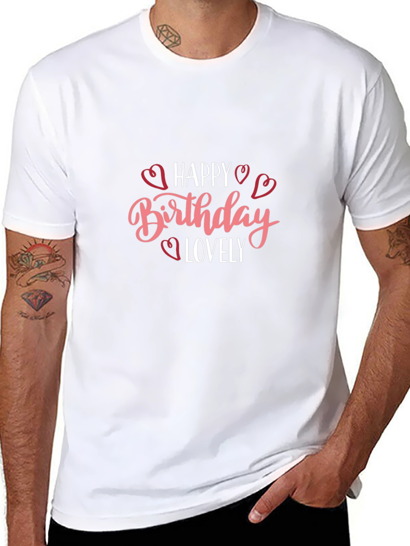 Black Happy Birthday Lovely Graphic Tee view 8