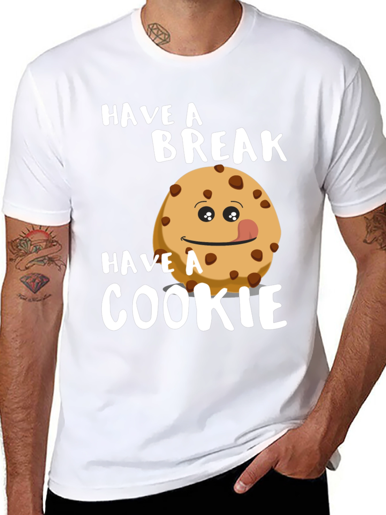 Black Have a Break, Have a Cookie T-Shirt view 8