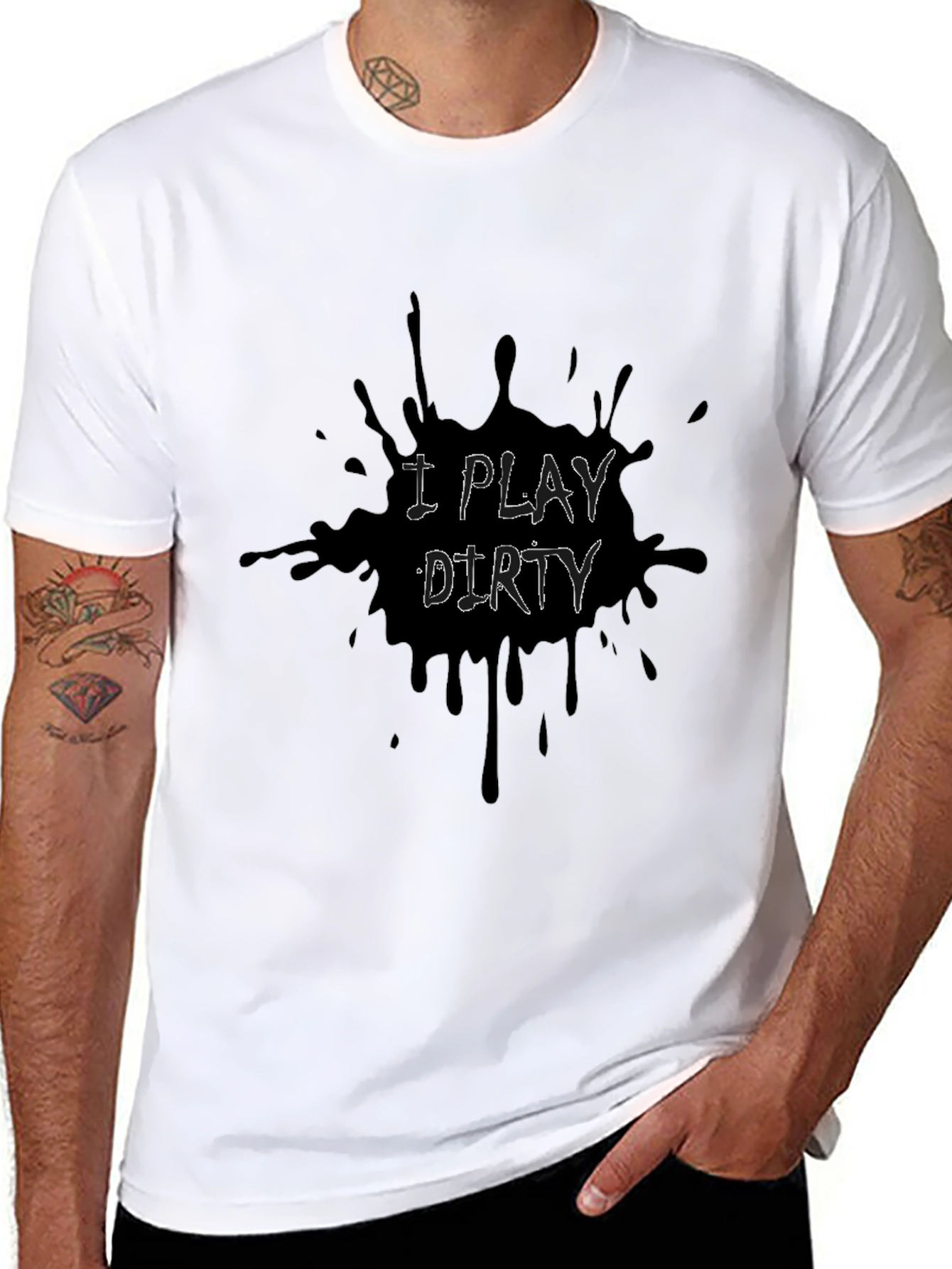 Black I Play Dirty Men's Graphic T-Shirt - Black view 8