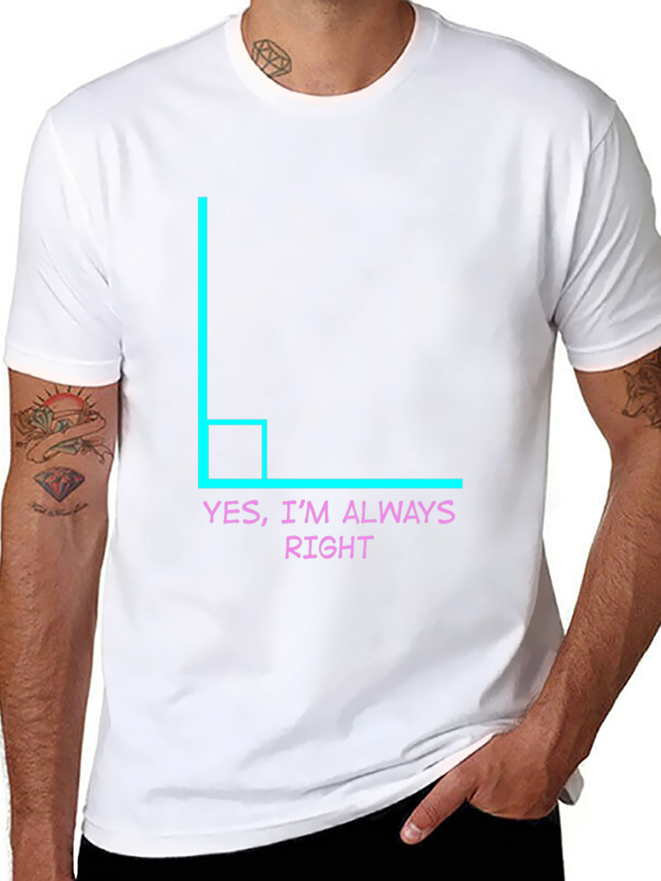 Black Always Right Angle Humor Tee view 8