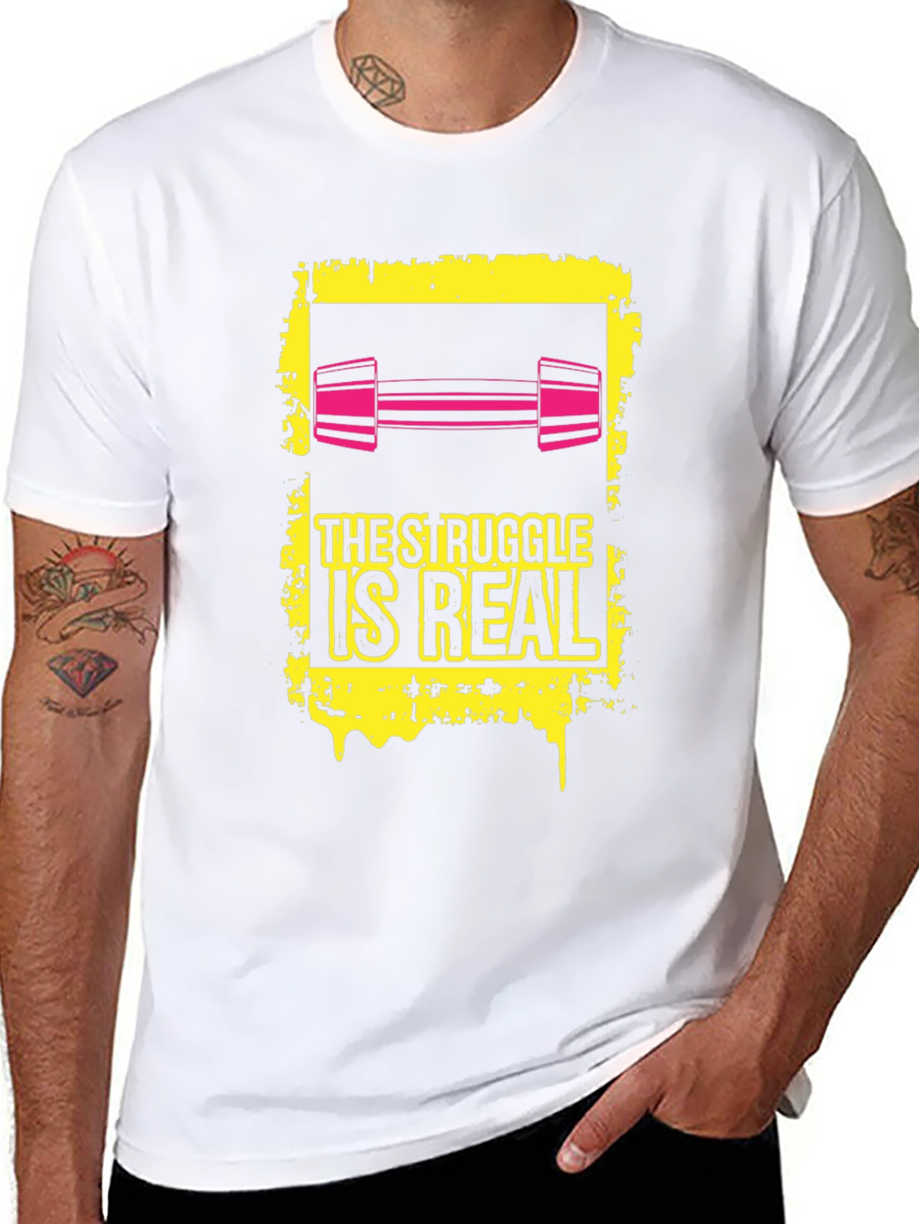 The Struggle Is Real Graphic T-Shirt - Black - 8