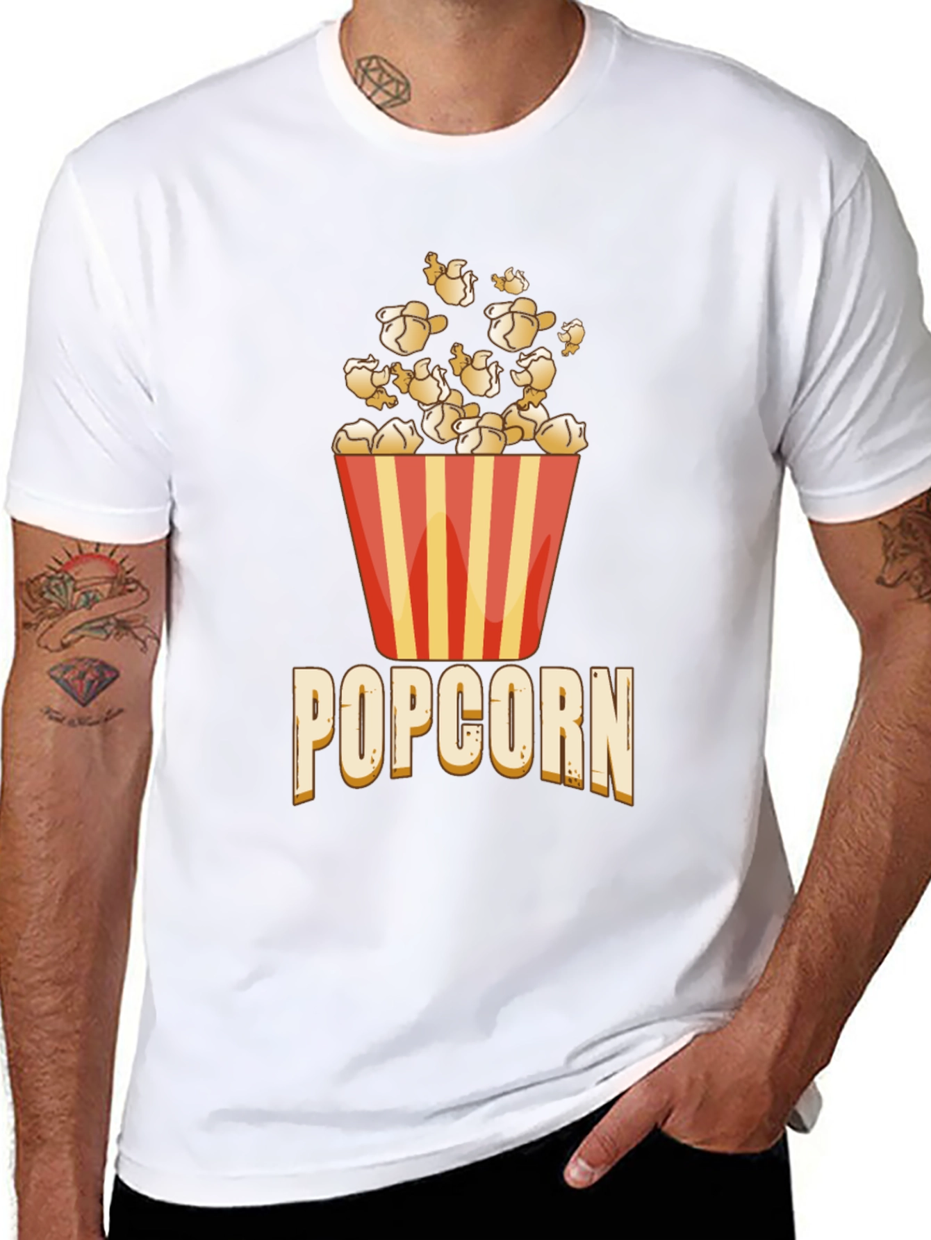 Black Popcorn Graphic Tee - Casual & Fun Style view 8