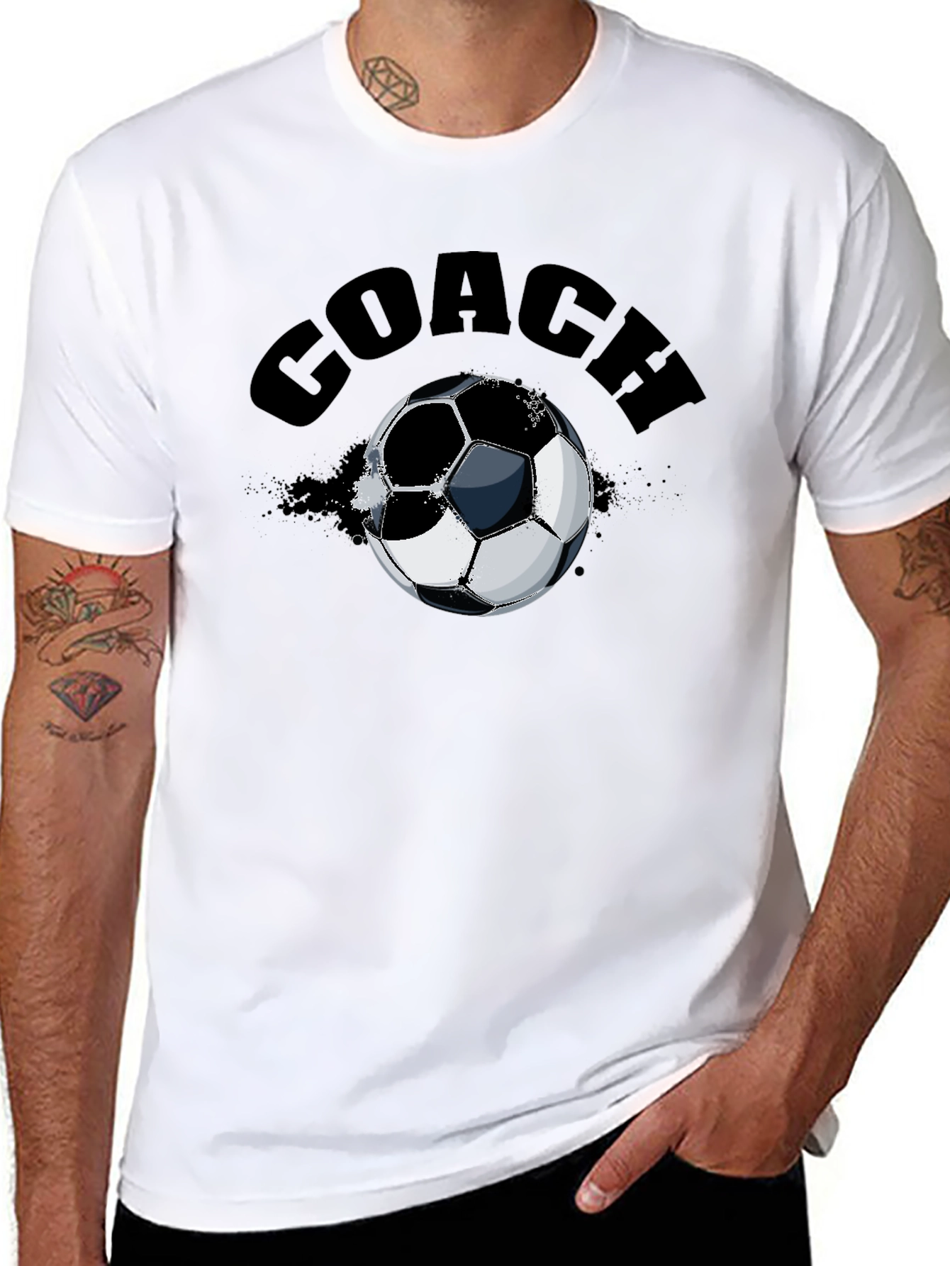 Black Coach Soccer Ball T-Shirt view 8