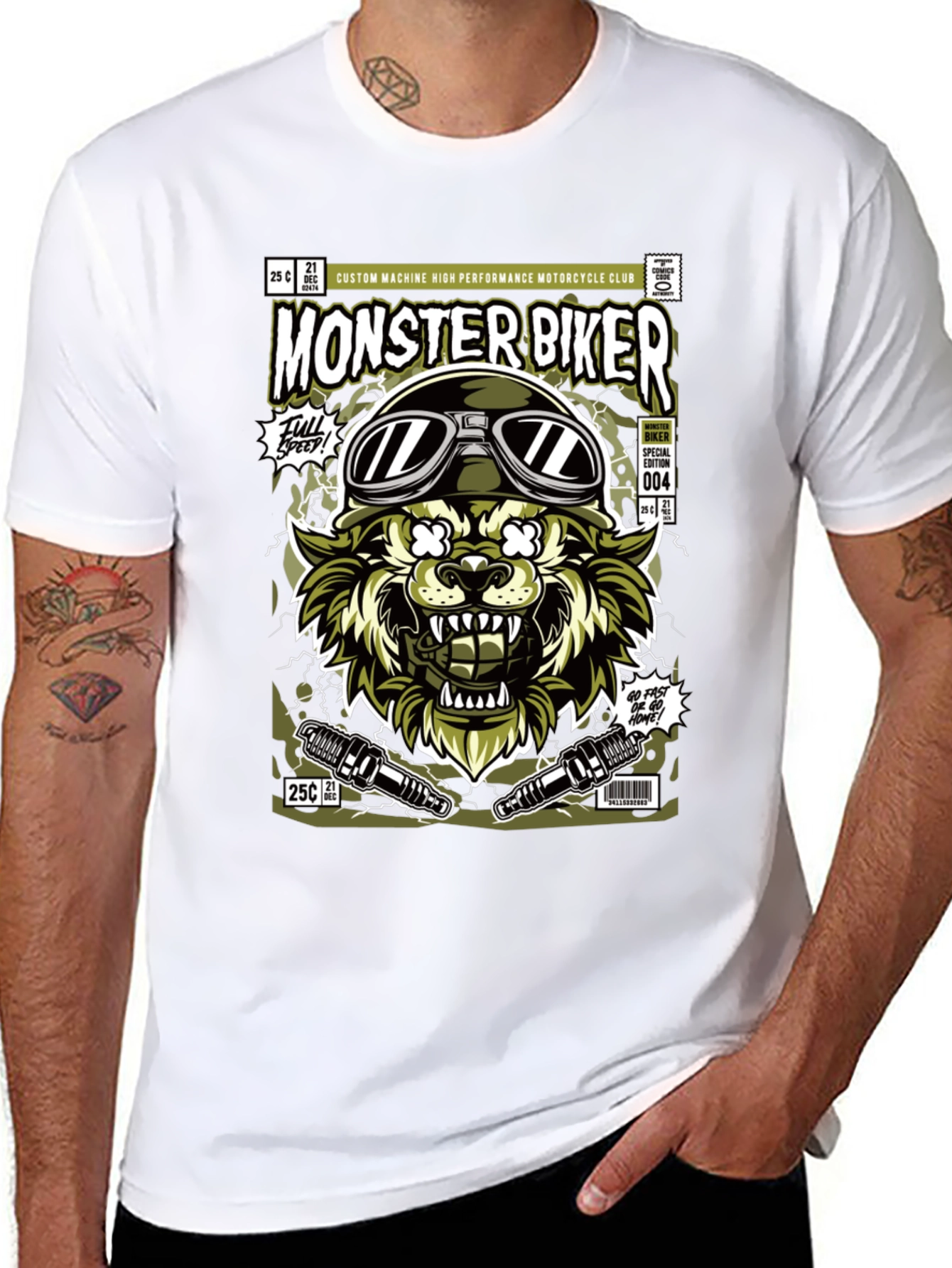 Monster Biker Graphic Tee - 8