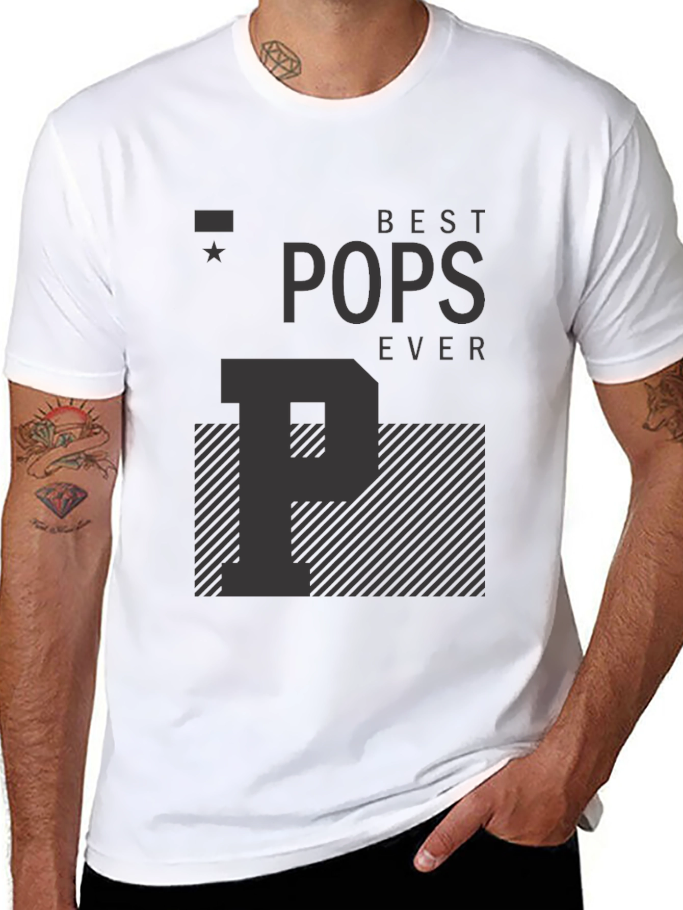 Black Best Pops Ever T-Shirt - Black Graphic Tee view 8