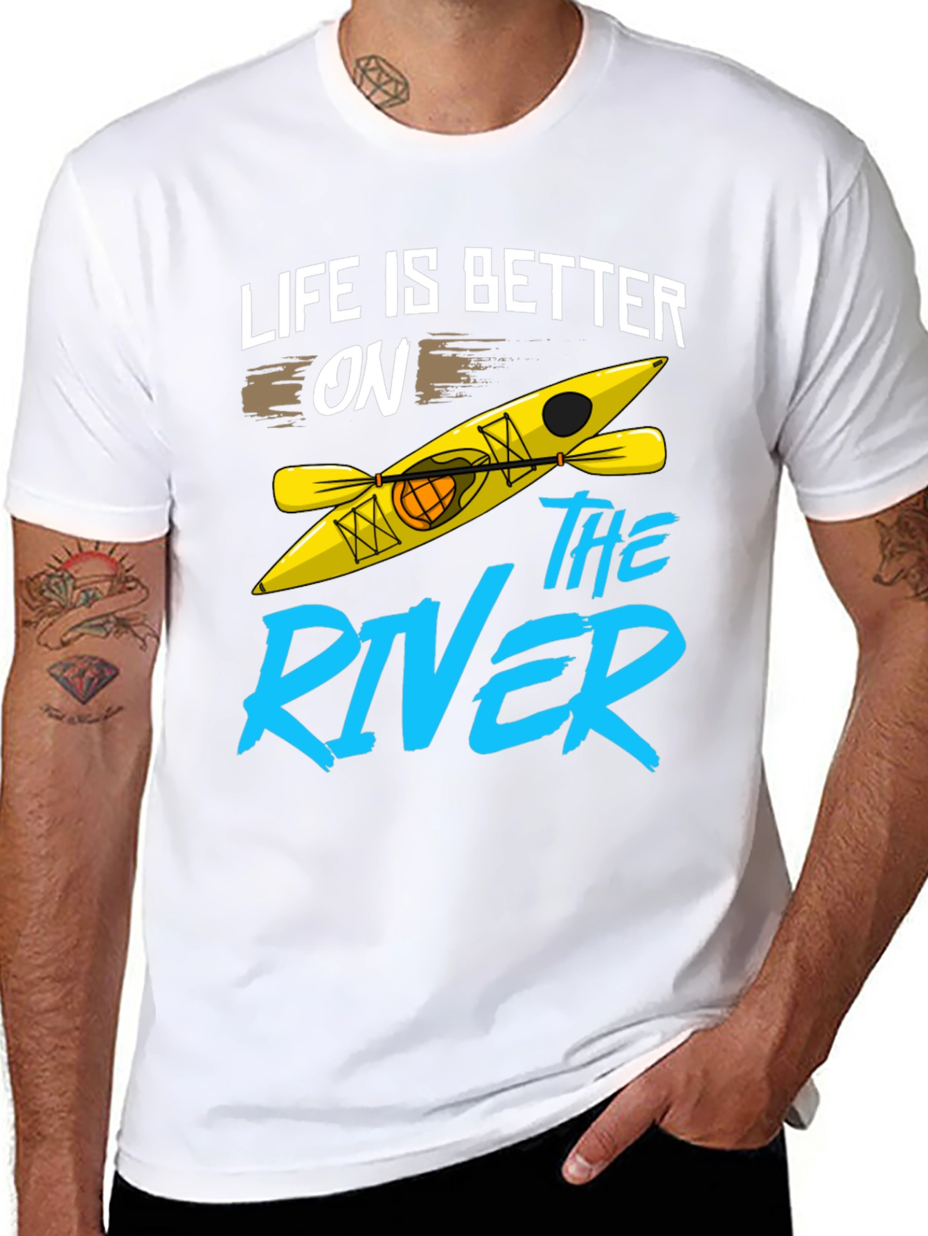 Black Life is Better on the River Kayak T-Shirt view 8