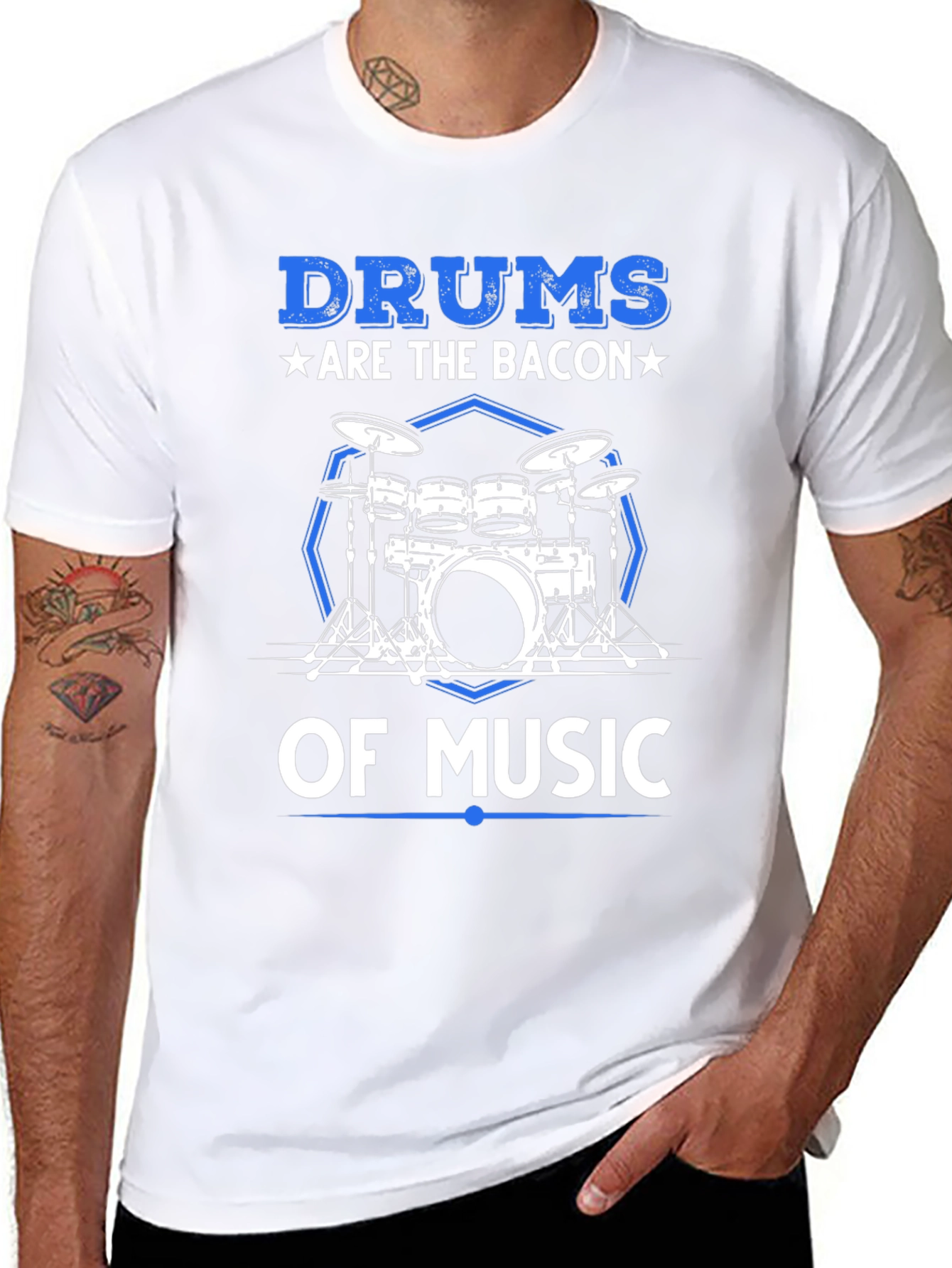 Black Drums are the Bacon of Music T-Shirt view 8