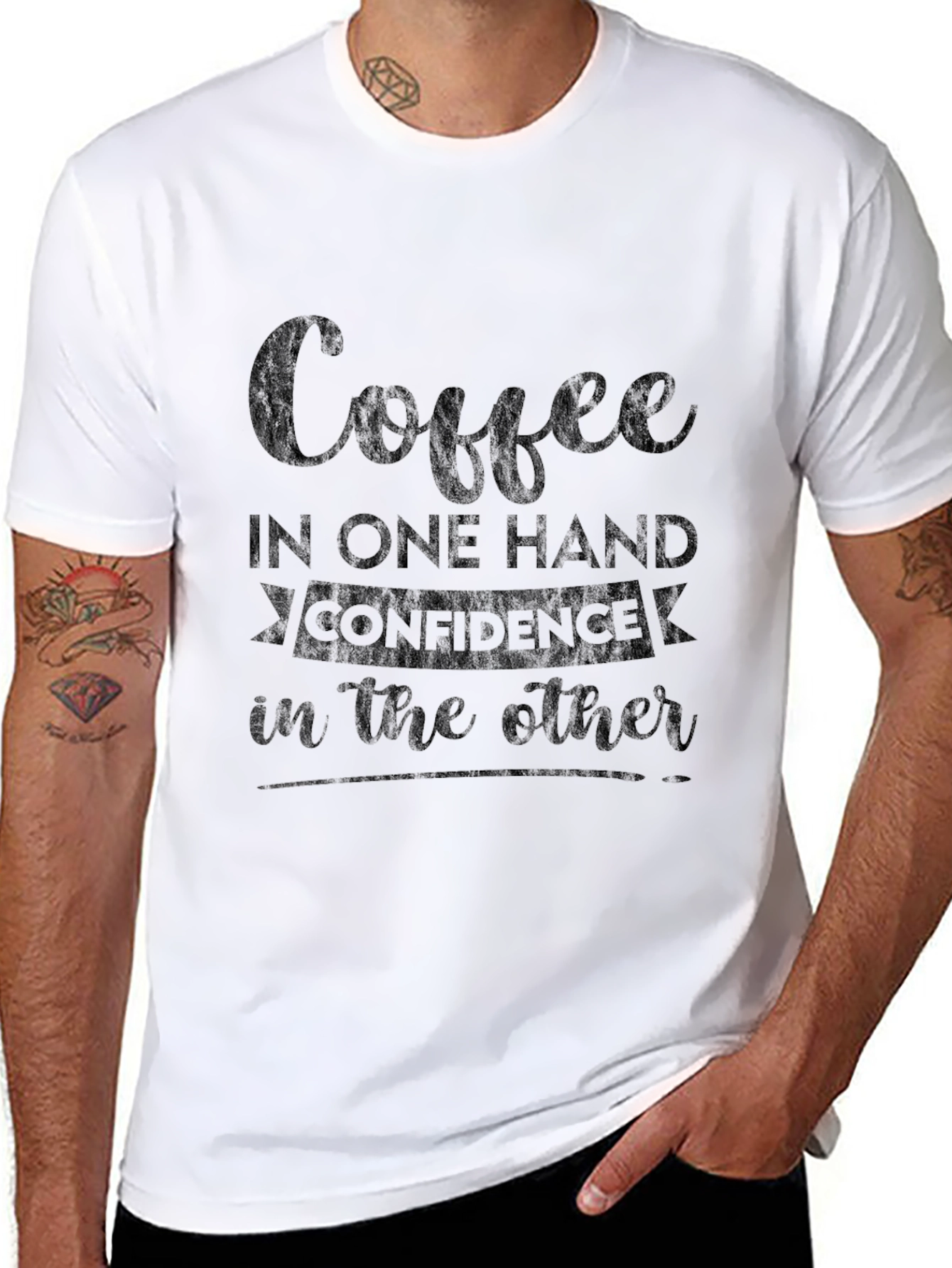 Black Coffee & Confidence Tee - Stylish Graphic T-Shirt view 8